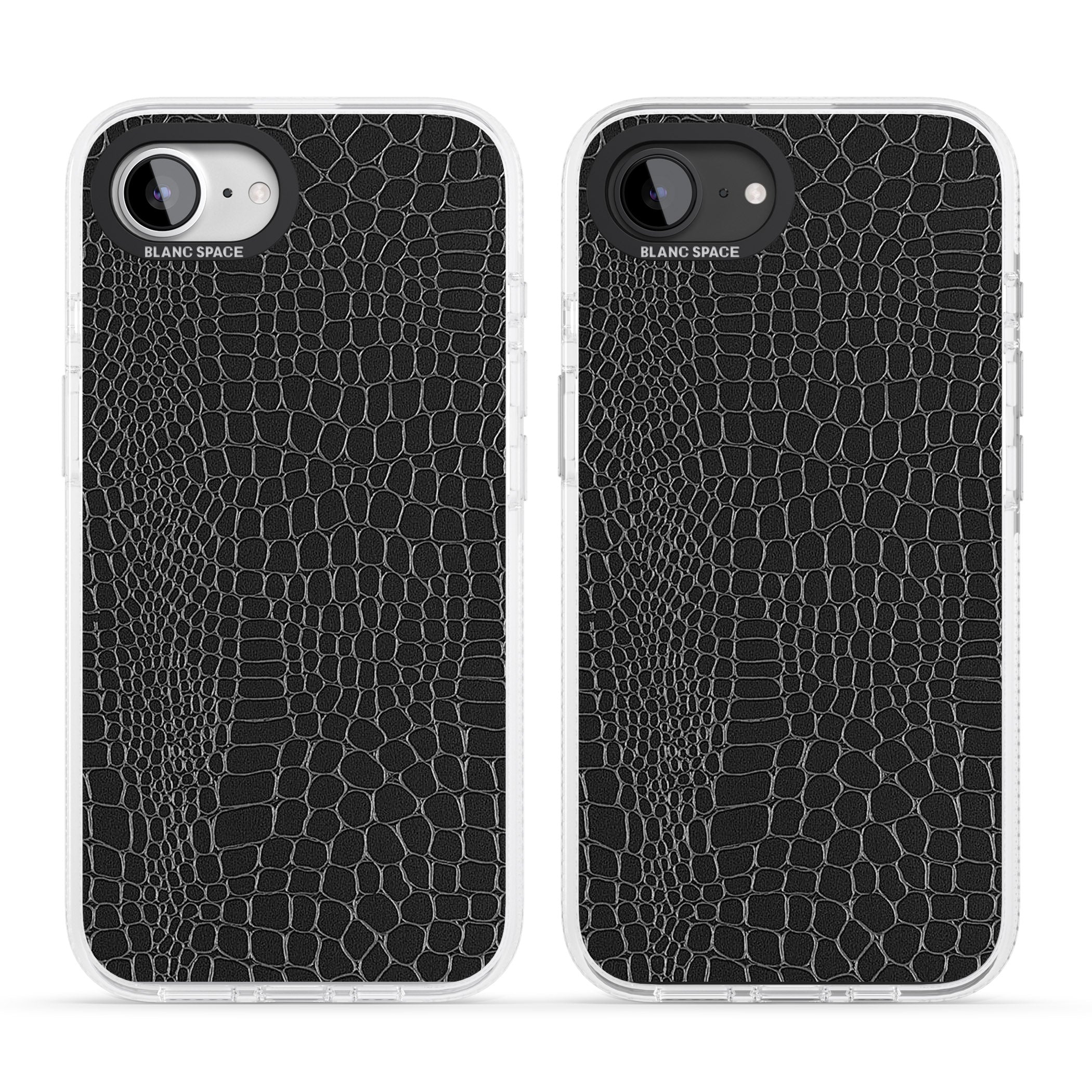 Black Snakeskin iPhone 16e Clear Case Impact Air - Blanc Space