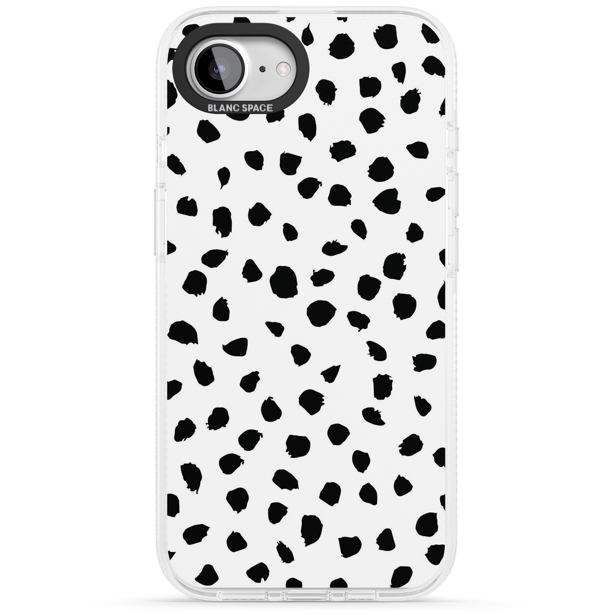 White Dalmatian Print iPhone 16e Clear Case Impact Air - Blanc Space