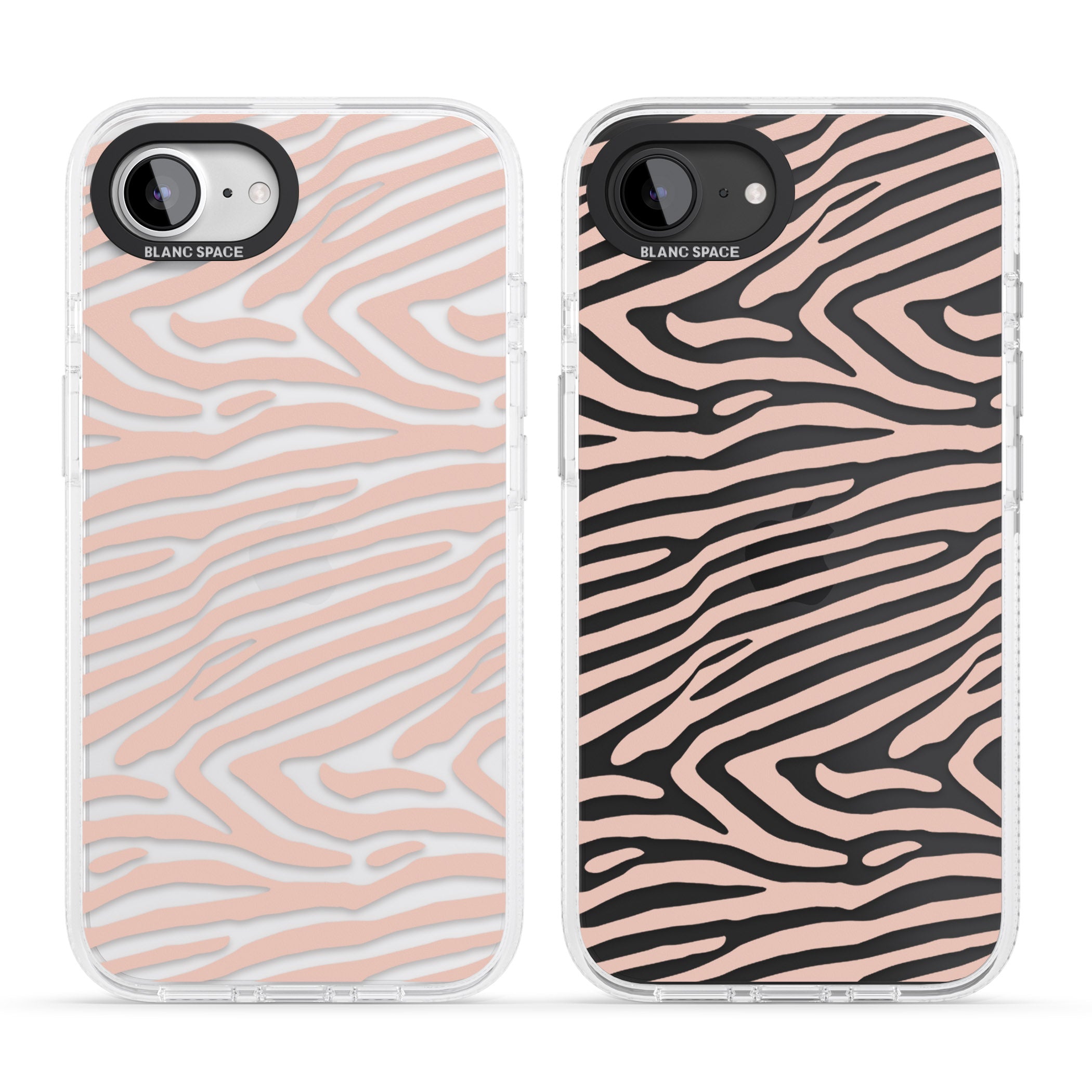 Horizontal Zebra Stripes Transparent Animal Print iPhone 16e Clear Case Impact Air - Blanc Space