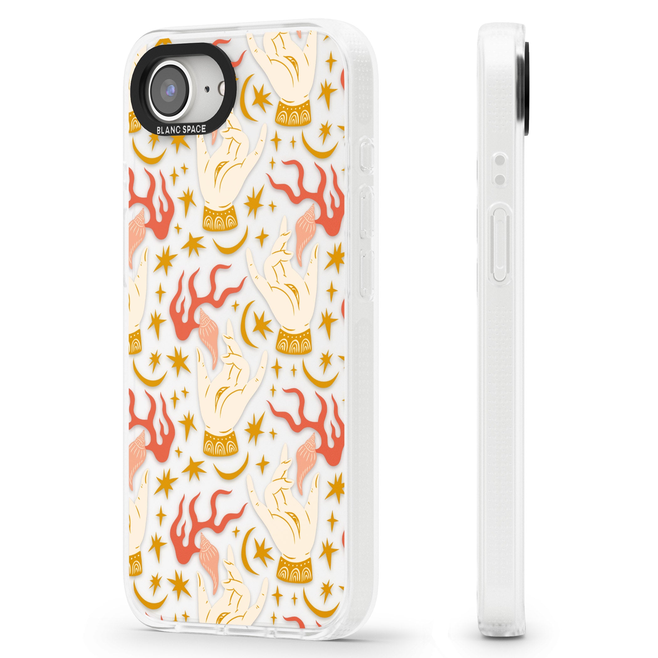 Hand Watcher Pattern iPhone 16e Clear Case Impact Air - Blanc Space