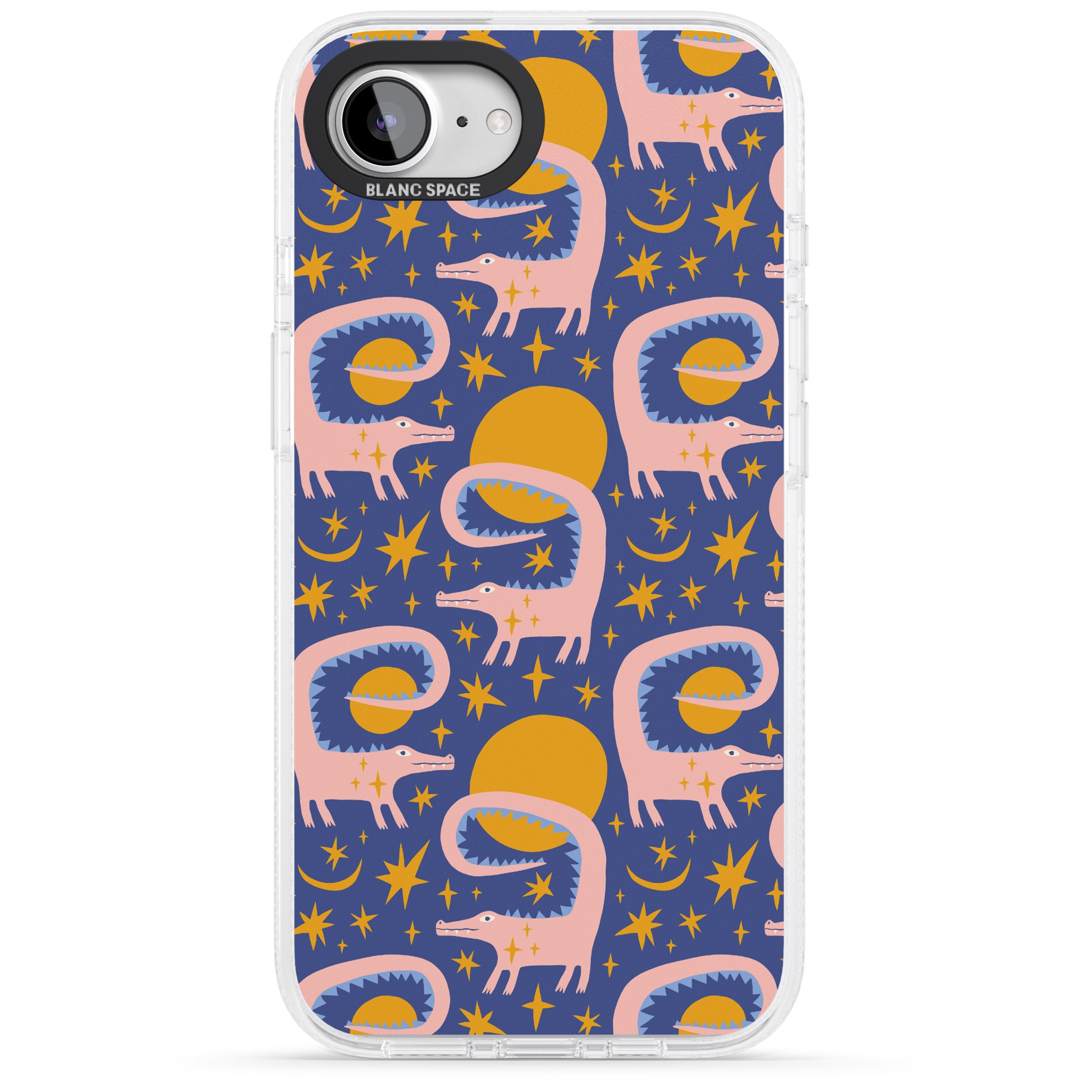 Sun Croc Pattern iPhone 16e Clear Case Impact Air - Blanc Space