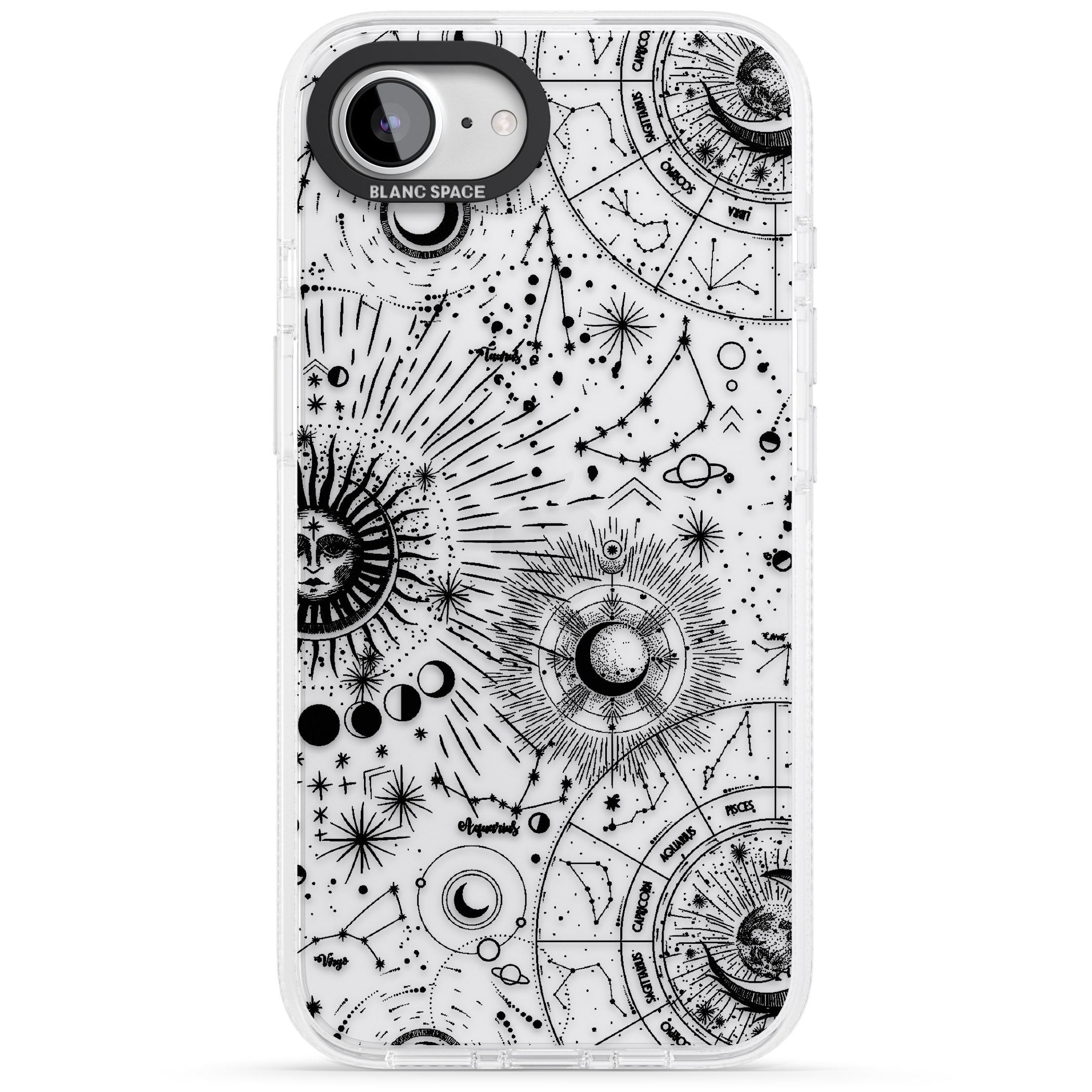 Suns & Constellations Astrological iPhone 16e Clear Case Impact Air - Blanc Space