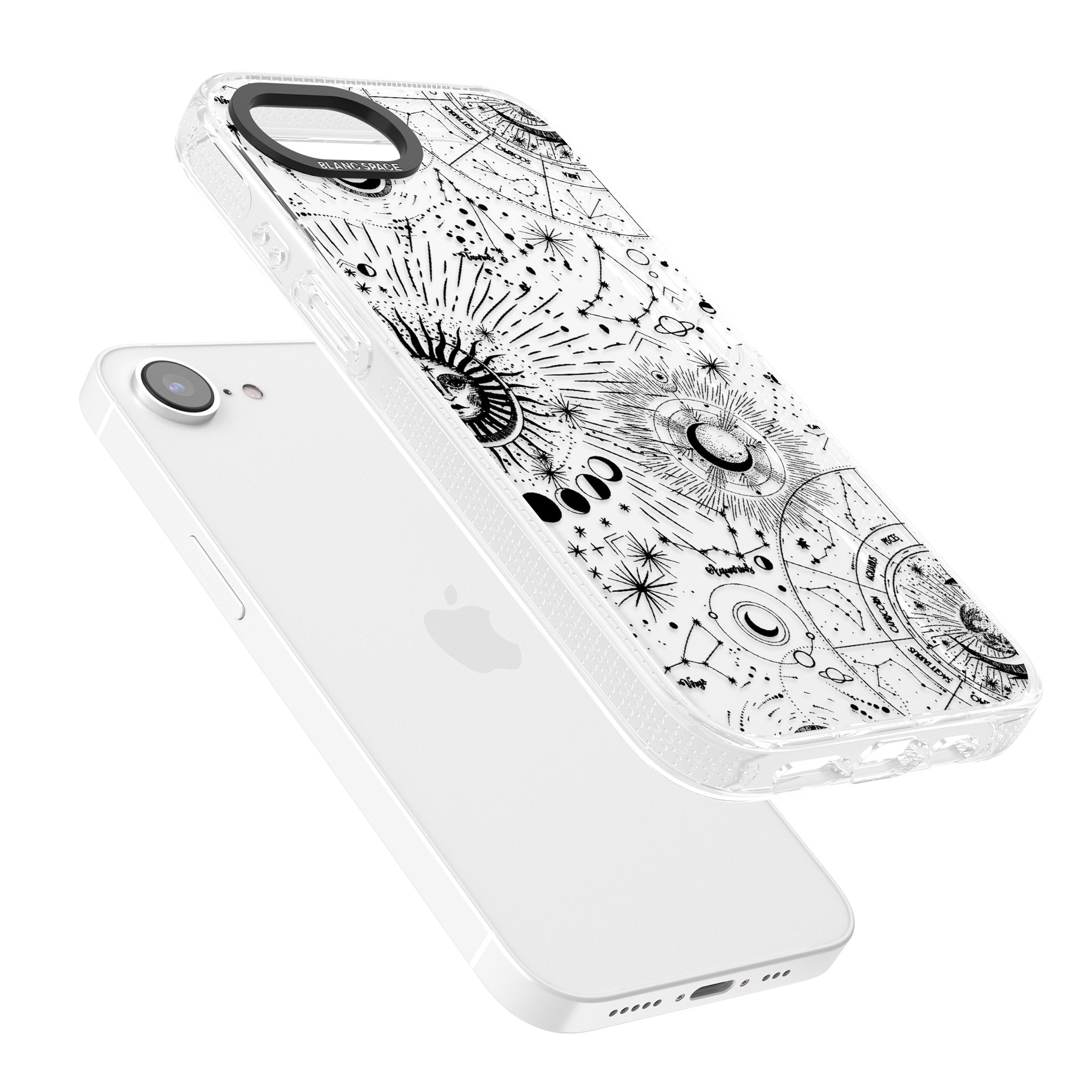 Suns & Constellations Astrological iPhone 16e Clear Case Impact Air - Blanc Space