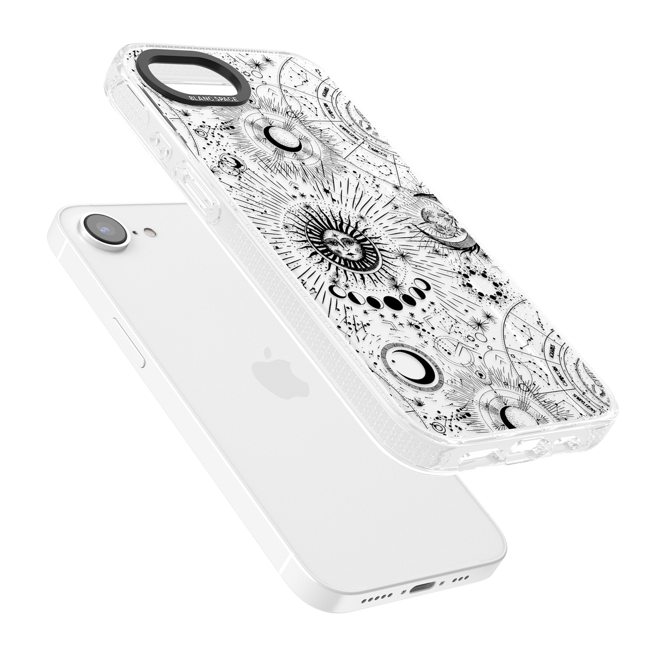 Transparent Suns & Zodiac Charts iPhone 16e Clear Case Impact Air - Blanc Space