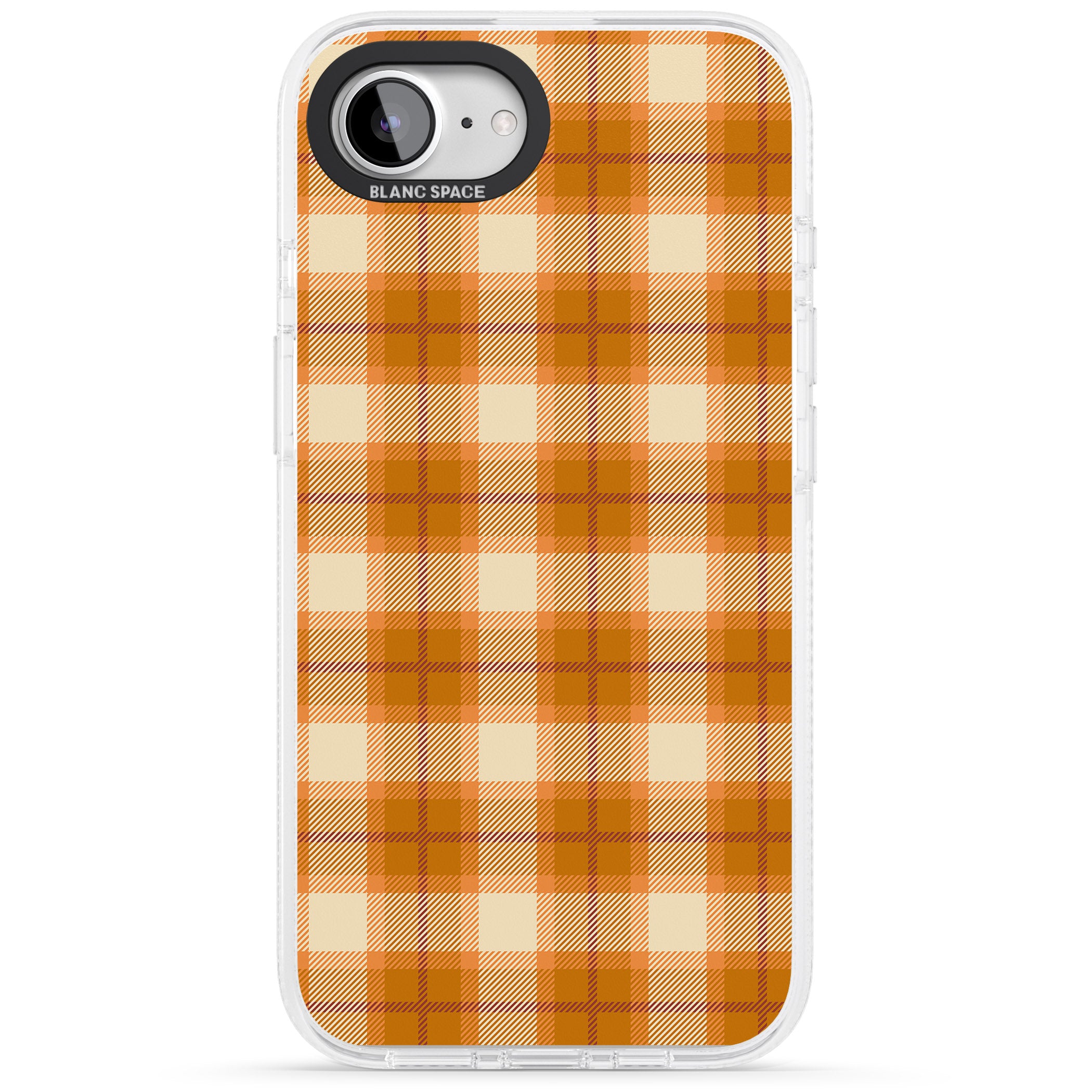 Pumpkin Plaid iPhone 16e Clear Case Impact Air - Blanc Space