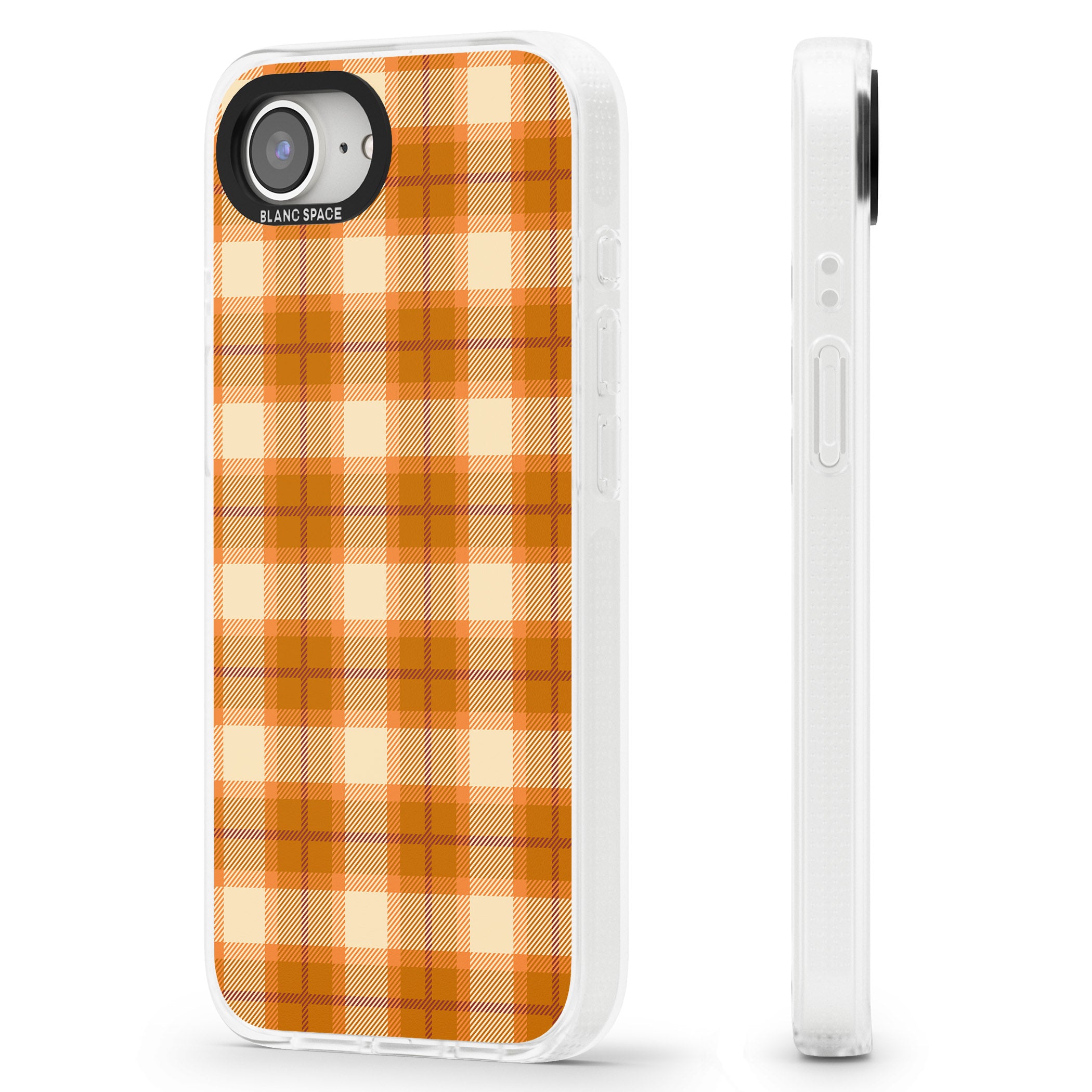 Pumpkin Plaid iPhone 16e Clear Case Impact Air - Blanc Space