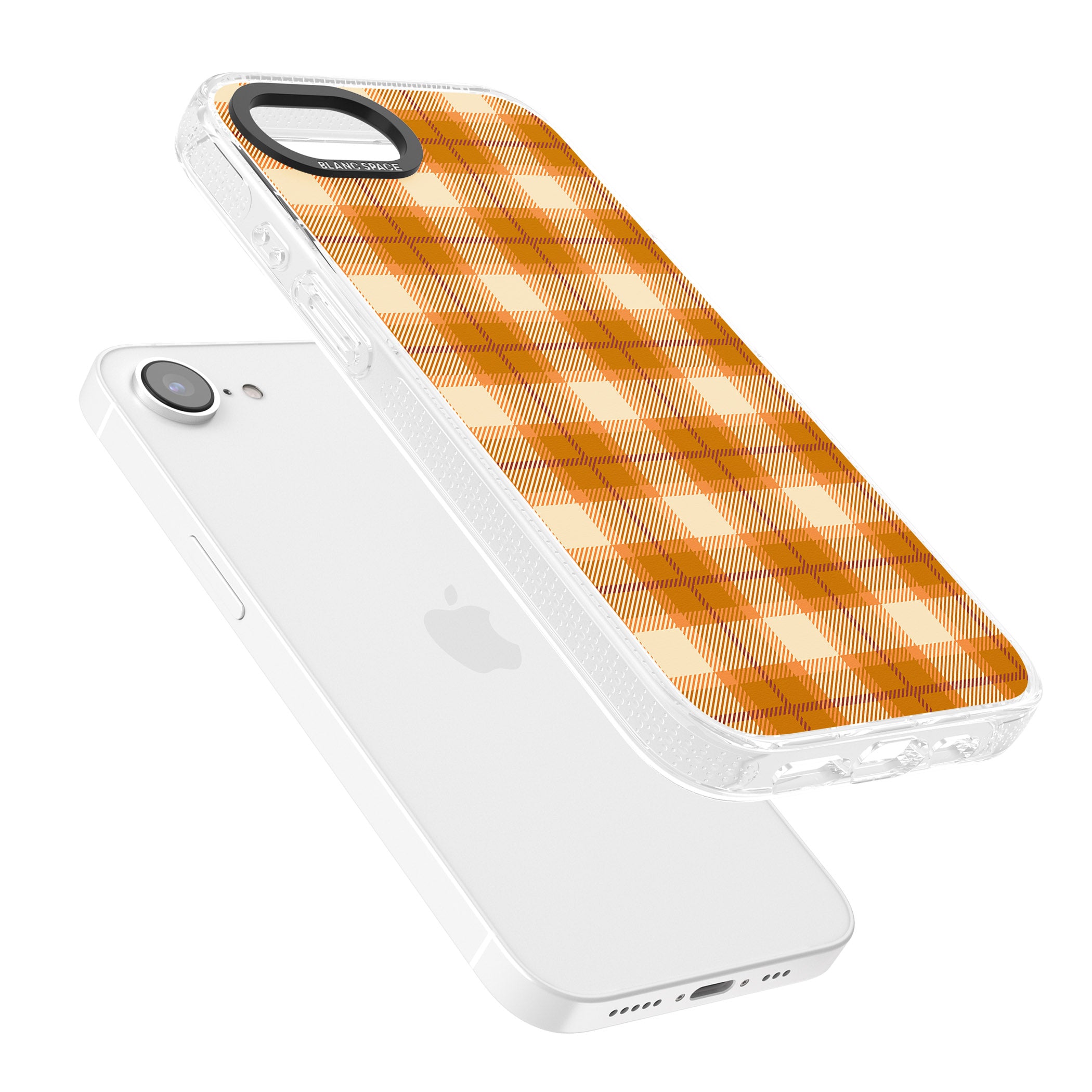 Pumpkin Plaid iPhone 16e Clear Case Impact Air - Blanc Space