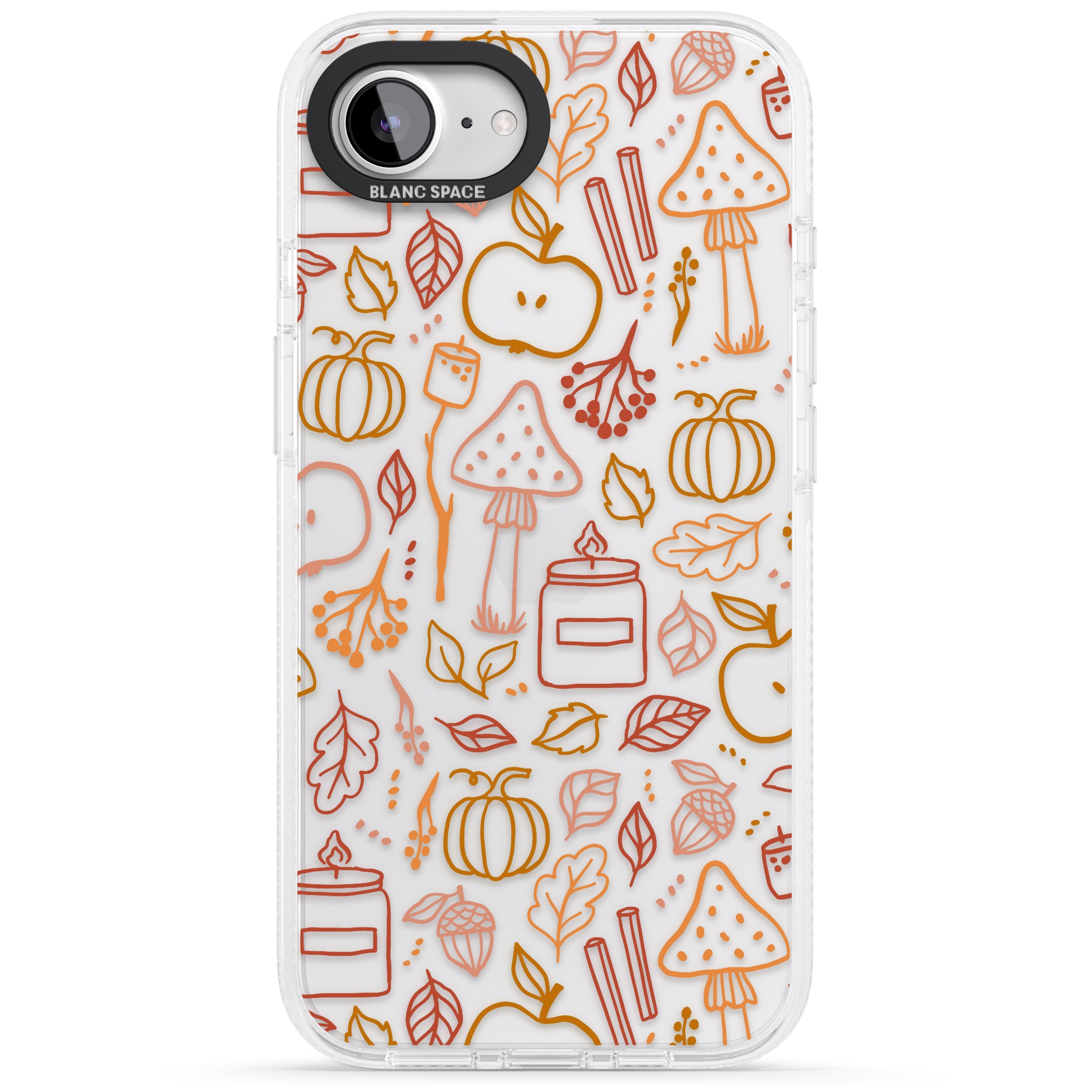 Autumn Line Pattern iPhone 16e Clear Case Impact Air - Blanc Space