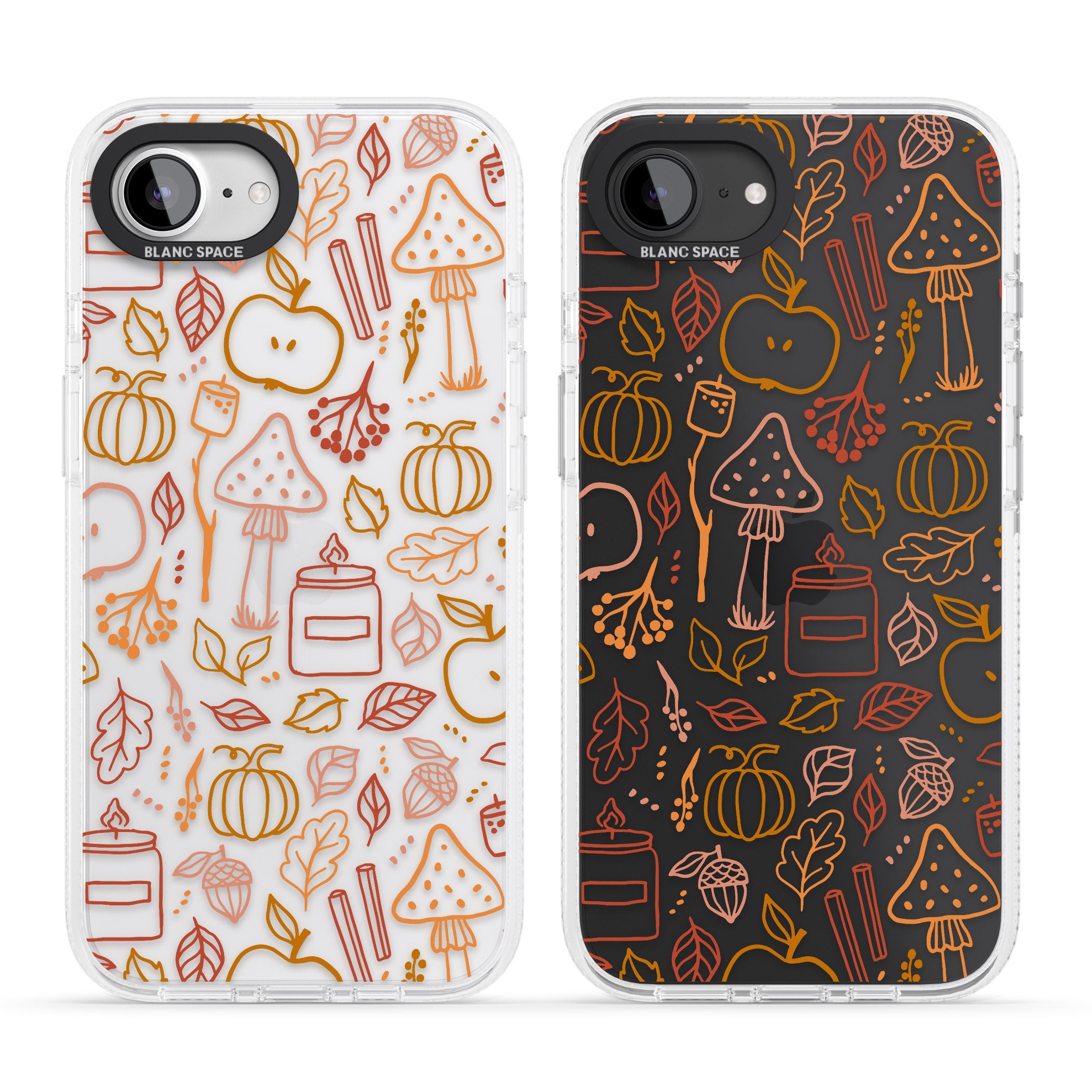 Autumn Line Pattern iPhone 16e Clear Case Impact Air - Blanc Space