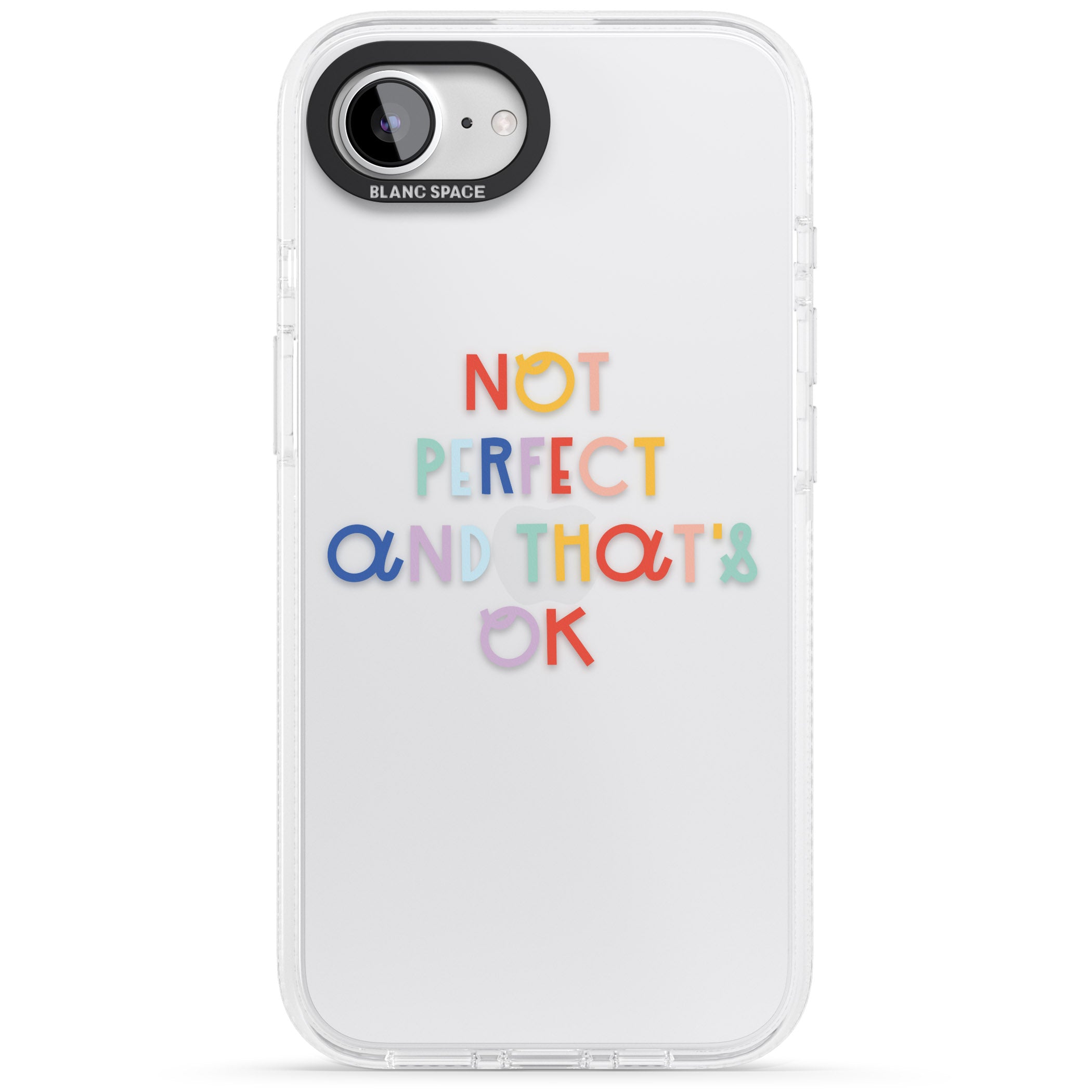 Not Perfect - Clear iPhone 16e Clear Case Impact Air - Blanc Space