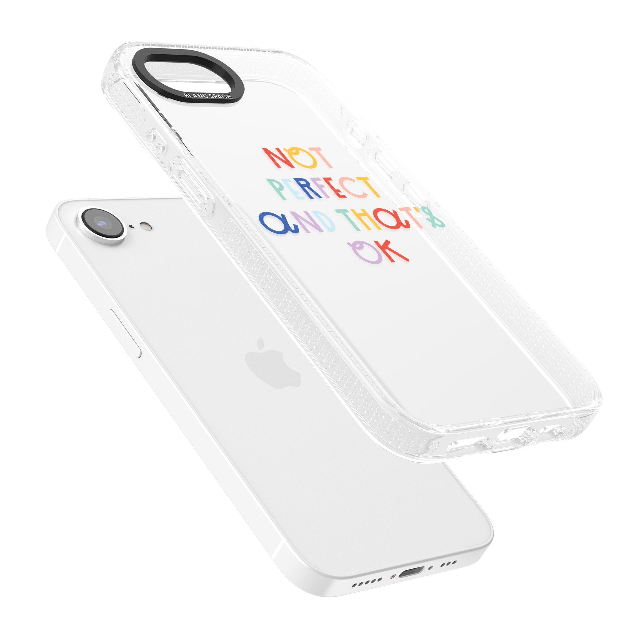 Not Perfect - Clear iPhone 16e Clear Case Impact Air - Blanc Space