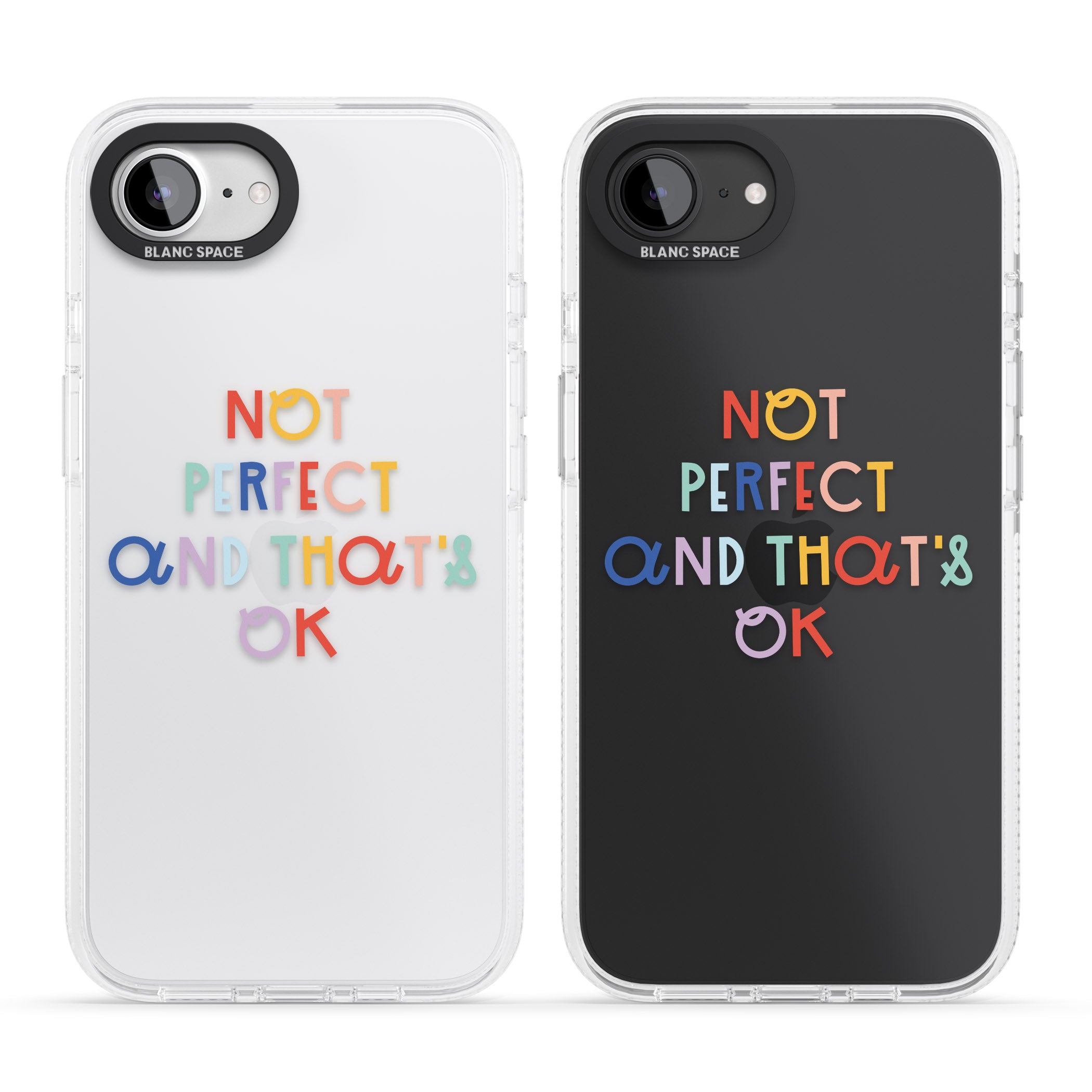 Not Perfect - Clear iPhone 16e Clear Case Impact Air - Blanc Space