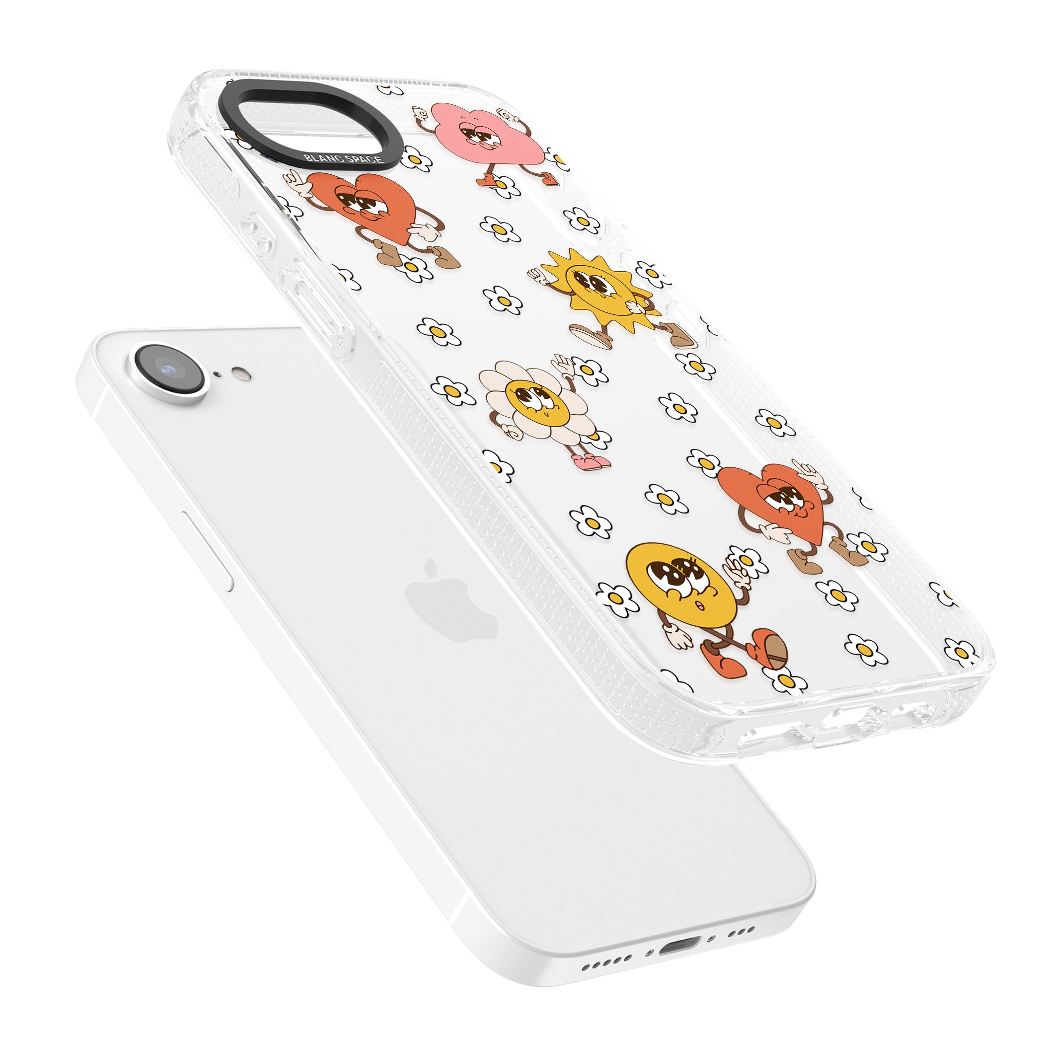 Daisies & Friends iPhone 16e Clear Case Impact Air - Blanc Space