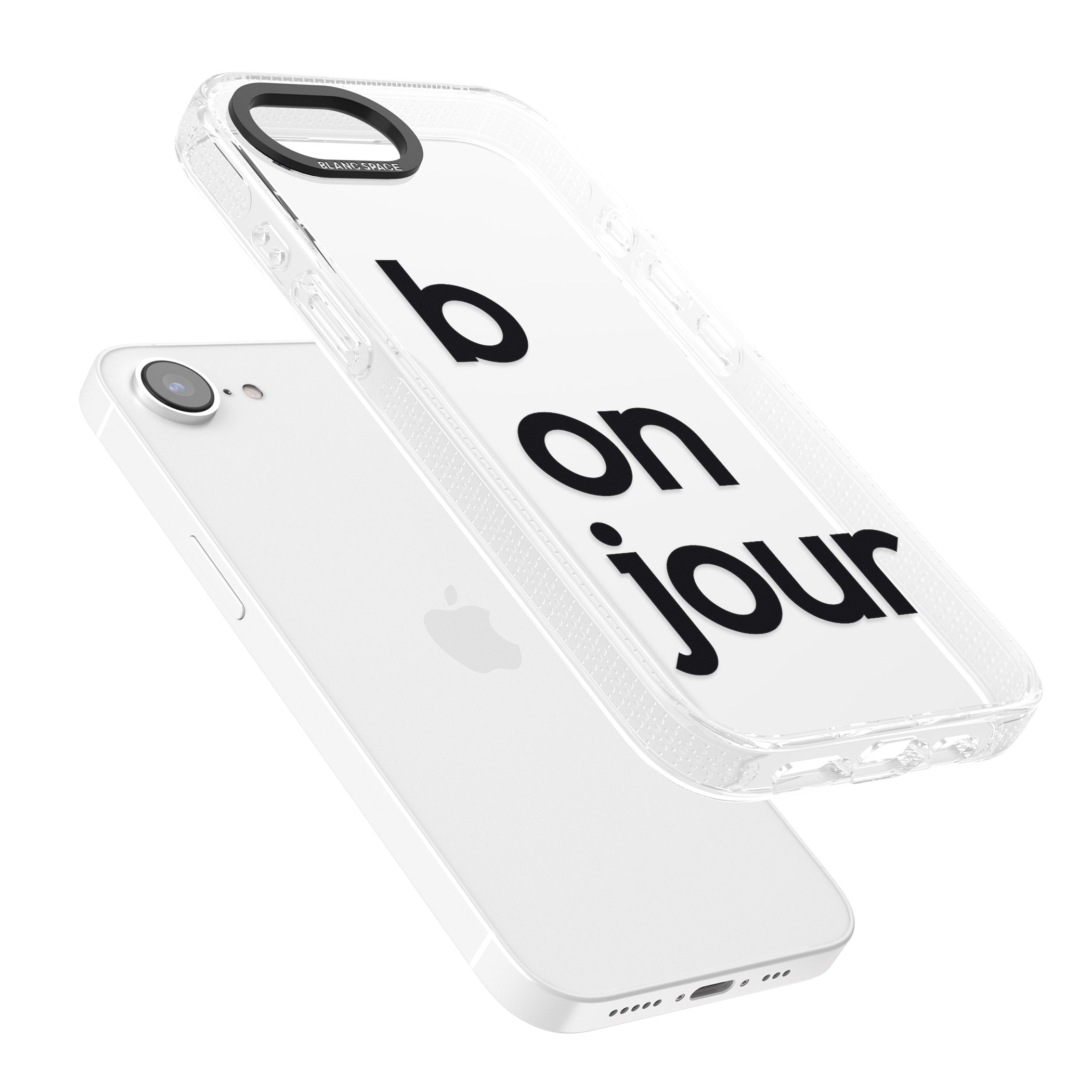 Bonjour iPhone 16e Clear Case Impact Air - Blanc Space