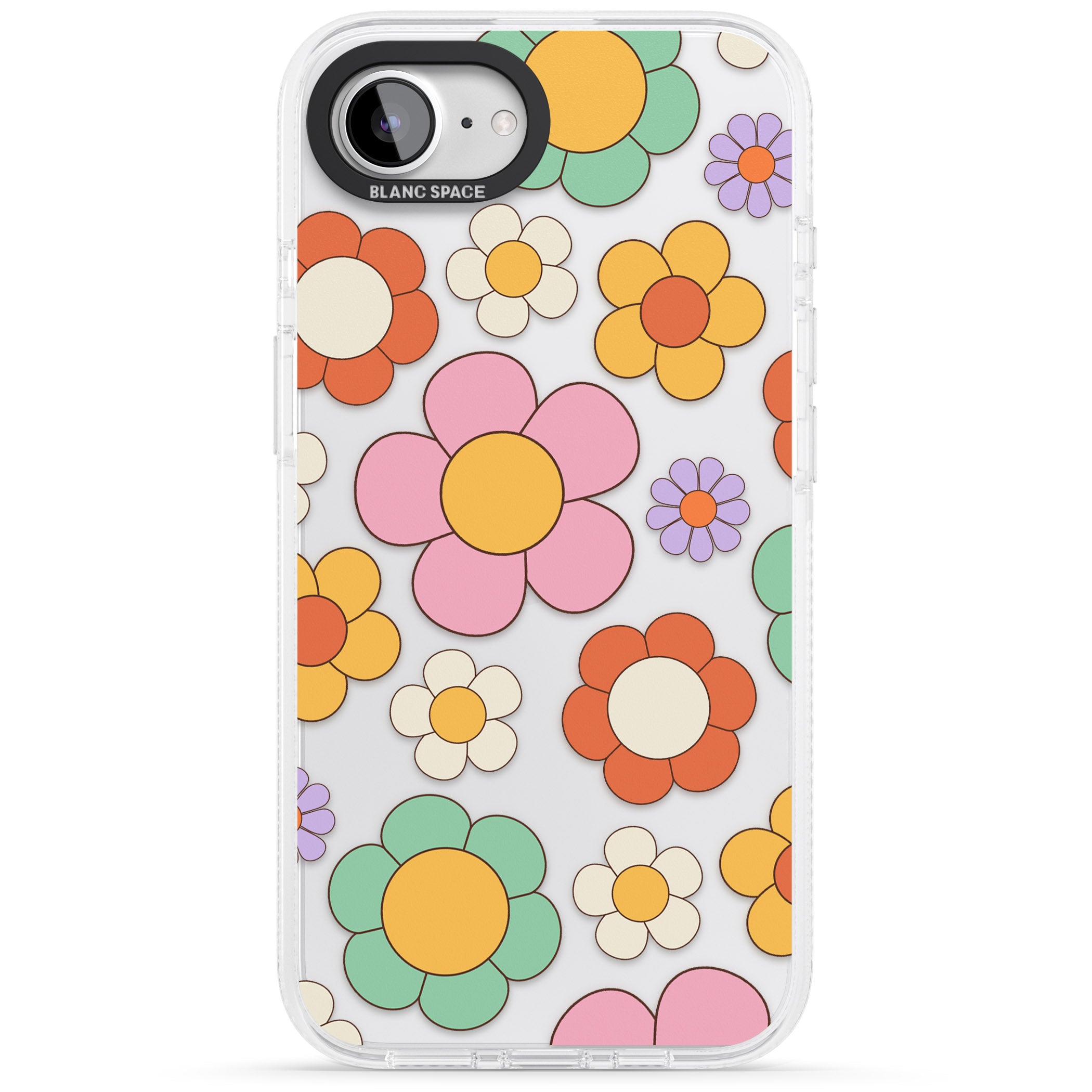 Groovy Blossoms iPhone 16e Clear Case Impact Air - Blanc Space