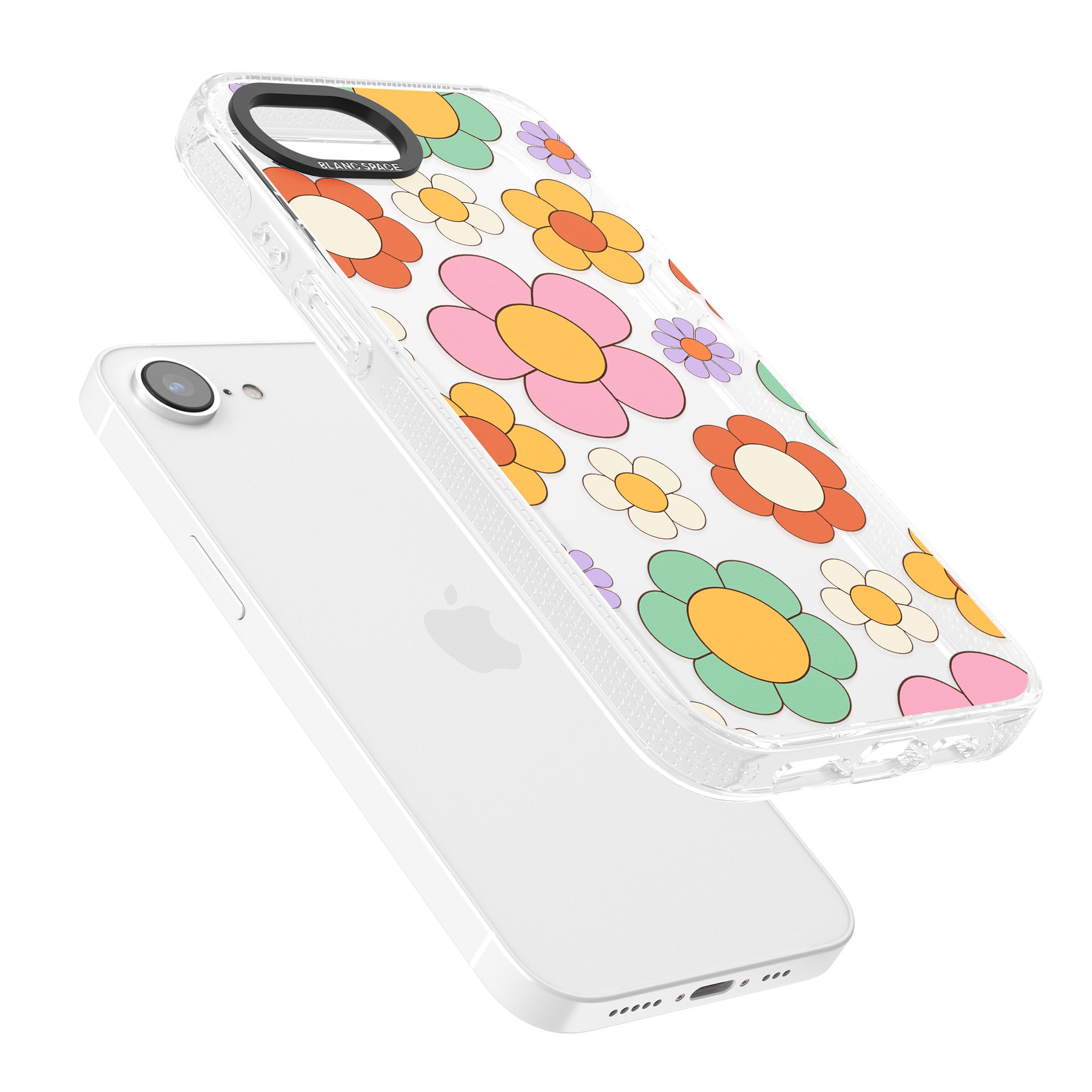 Groovy Blossoms iPhone 16e Clear Case Impact Air - Blanc Space