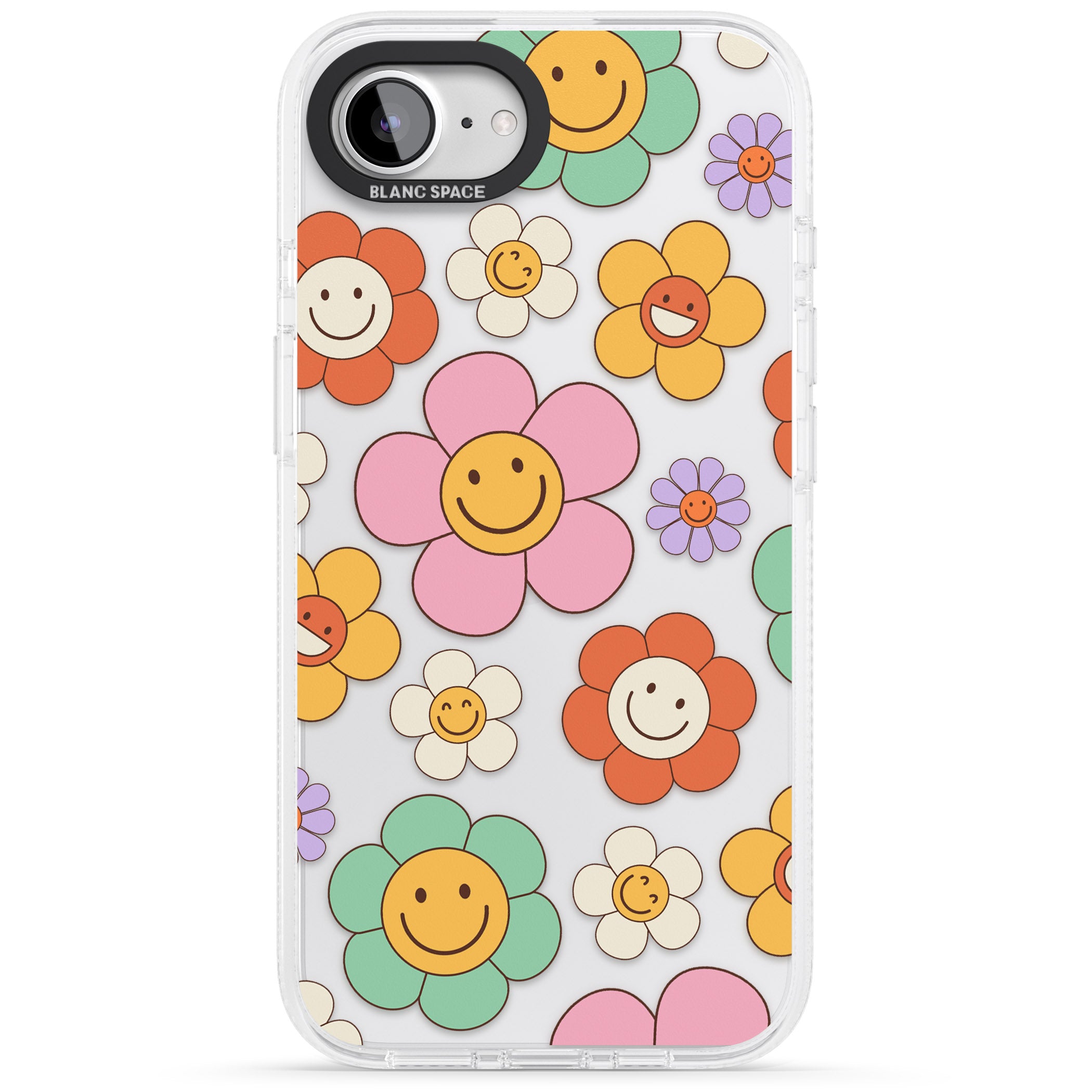 Happy Blossoms iPhone 16e Clear Case Impact Air - Blanc Space