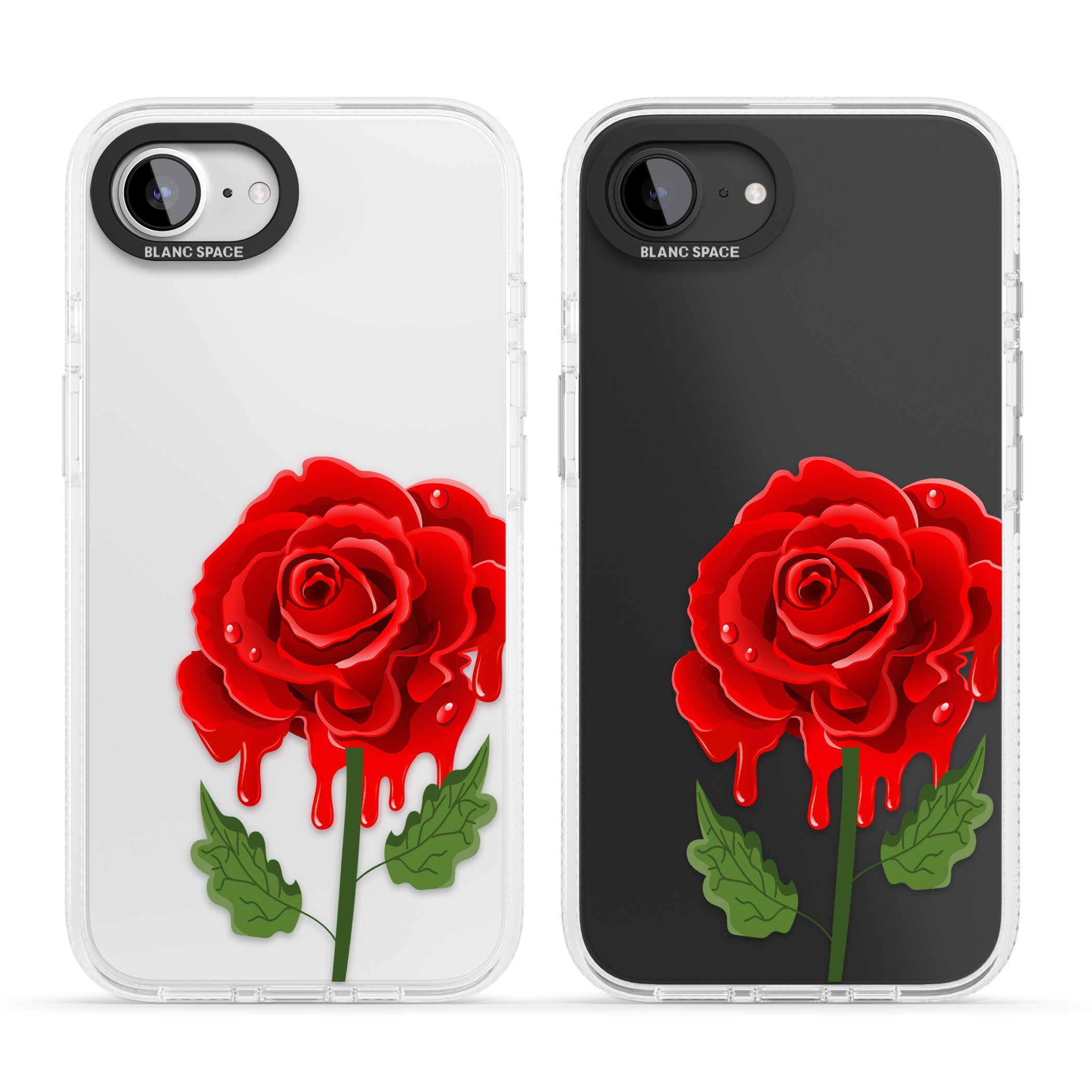 Melting Rose iPhone 16e Clear Case Impact Air - Blanc Space