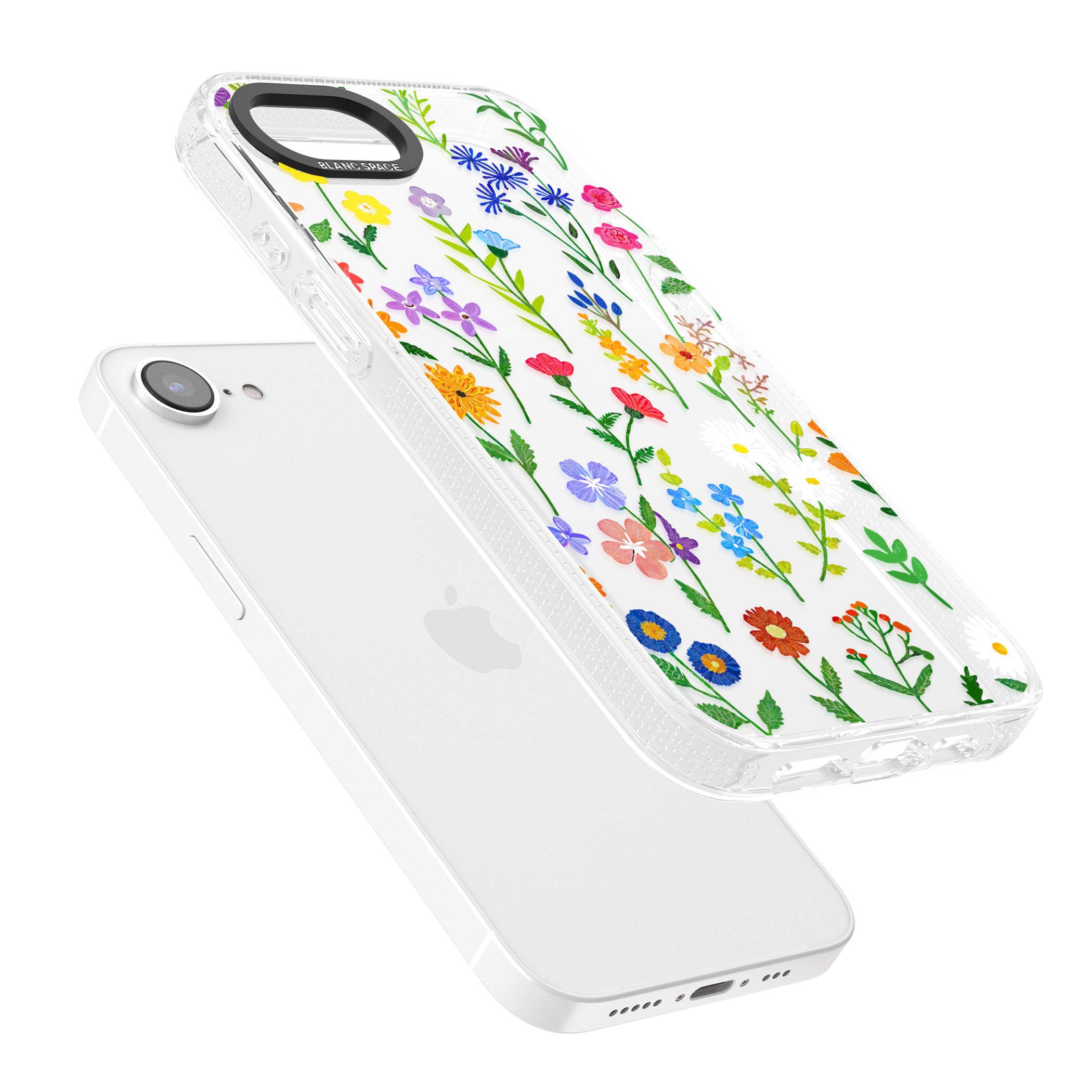 Wildflower Garden iPhone 16e Clear Case Impact Air - Blanc Space