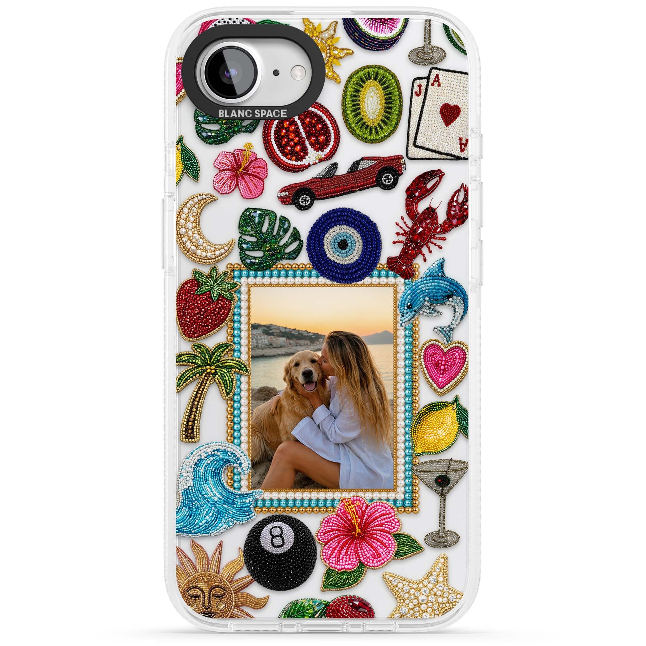 Beaded Photo coastal iPhone case | Clear Case Impact Air case for iPhone 16e, iPhone 17e