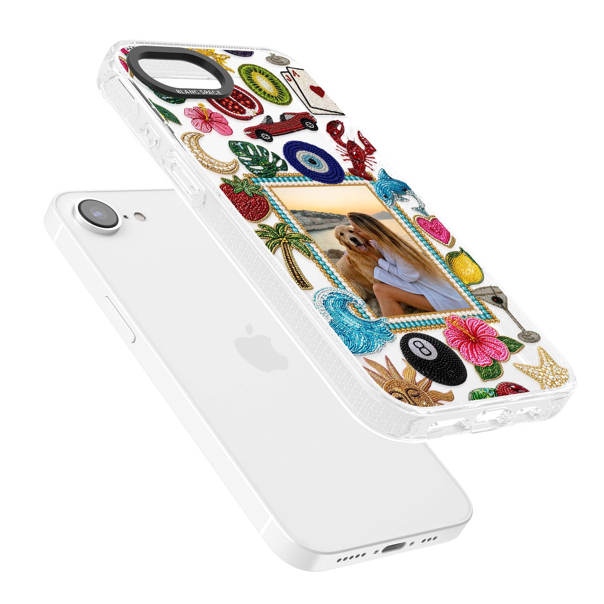 Beaded Photo coastal iPhone case | Clear Case Impact Air case for iPhone 16e, iPhone 17e