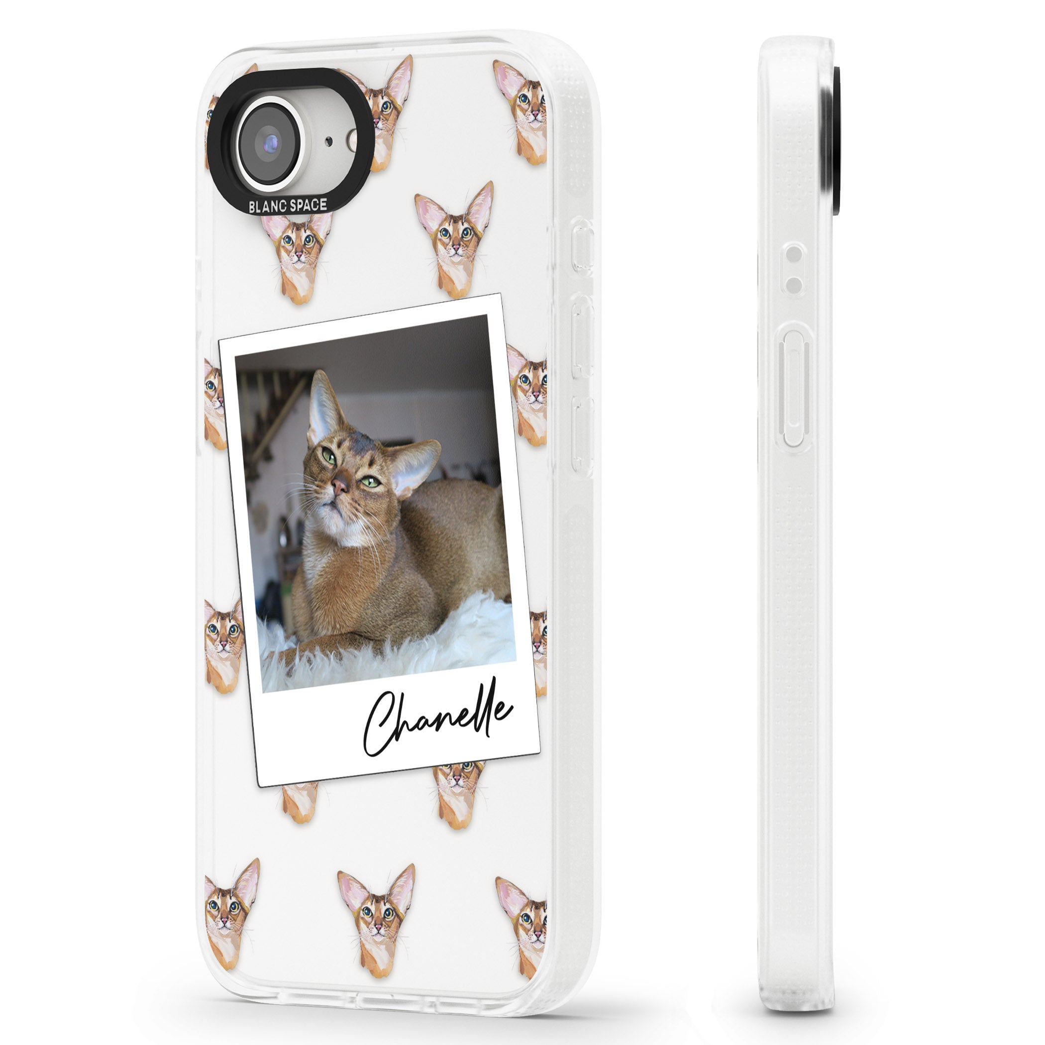 Personalised Abyssinian Cat Photo iPhone 16e Clear Case Impact Air - Blanc Space
