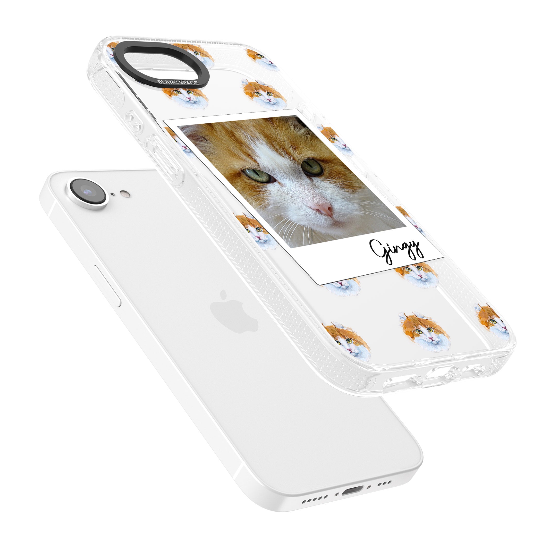 Personalised American Curl Photo iPhone 16e Clear Case Impact Air - Blanc Space
