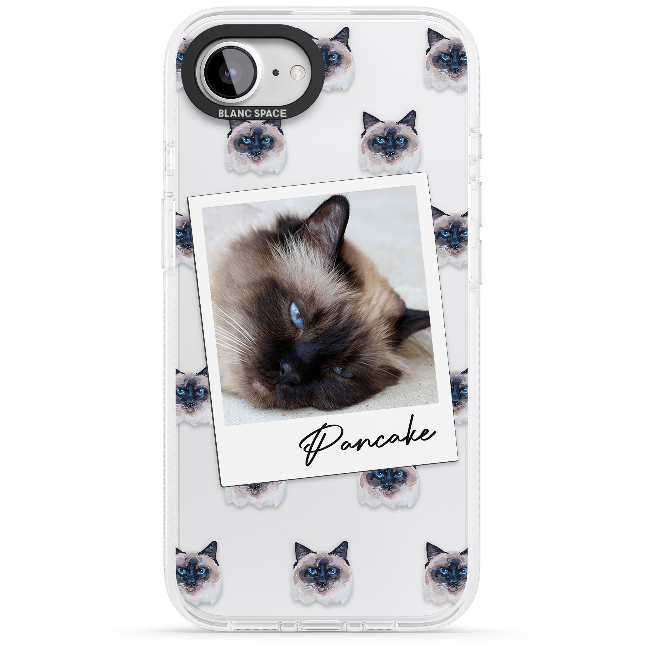 Personalised Burmese Cat Photo iPhone 16e Clear Case Impact Air - Blanc Space