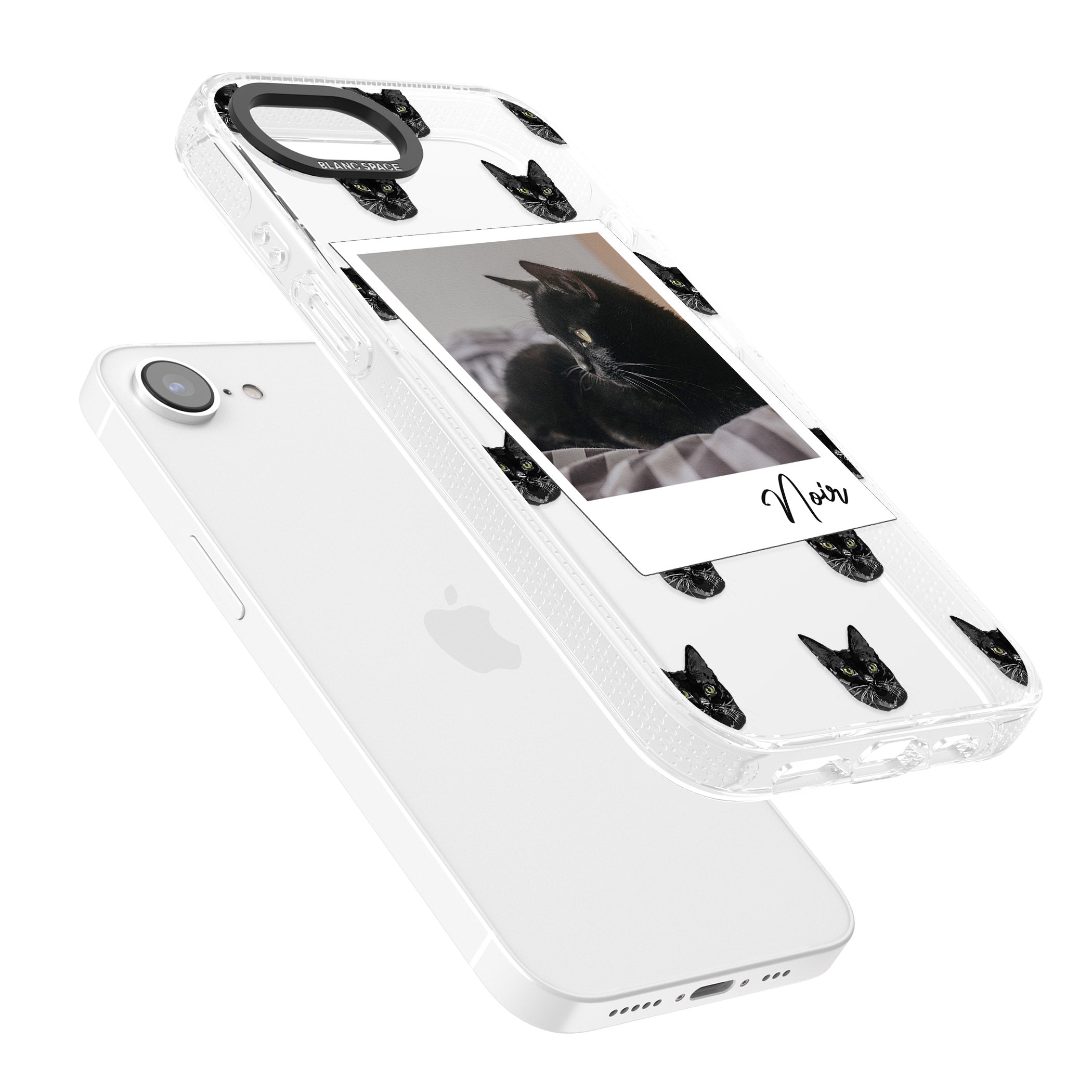 Personalised Bombay Cat Photo iPhone 16e Clear Case Impact Air - Blanc Space