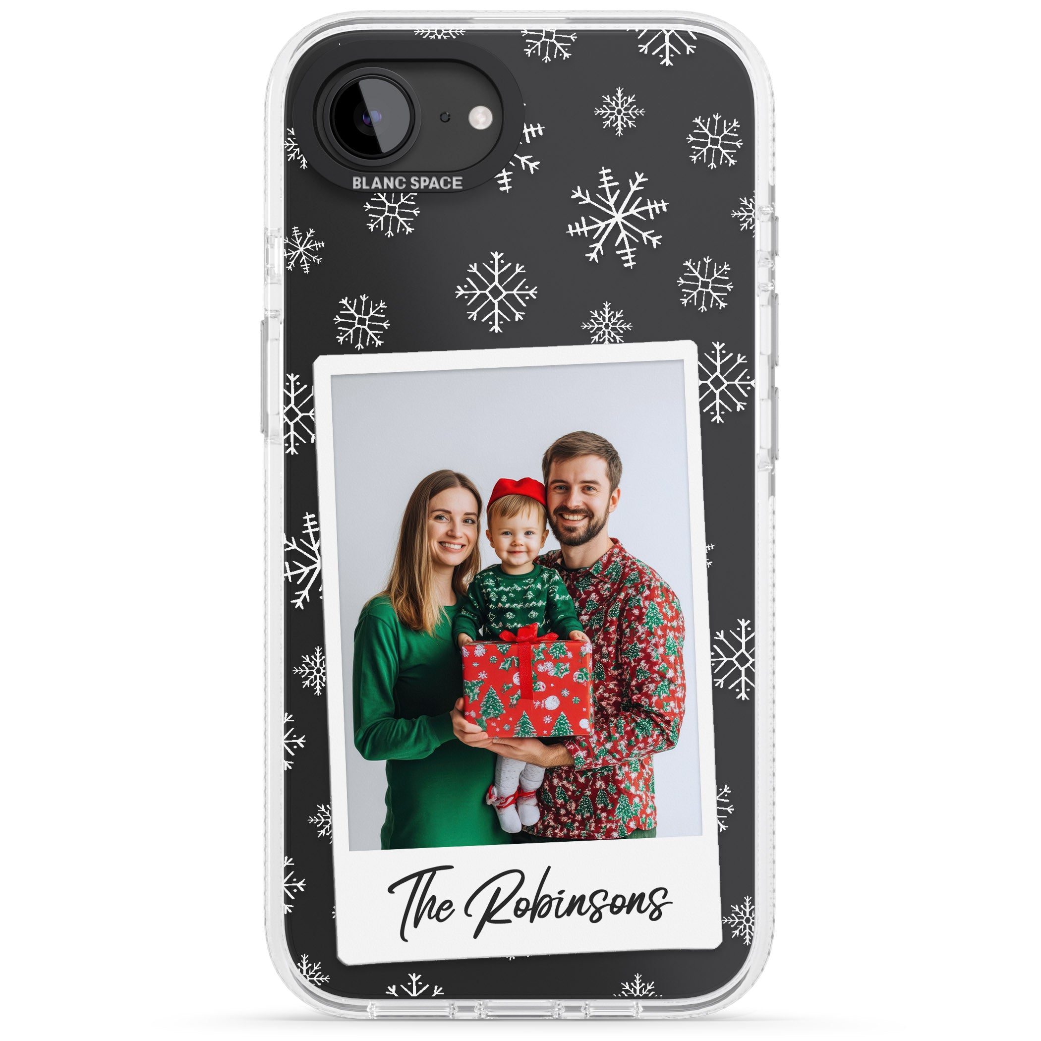 Personalised Snowflake Photo iPhone 16e Clear Case Impact Air - Blanc Space