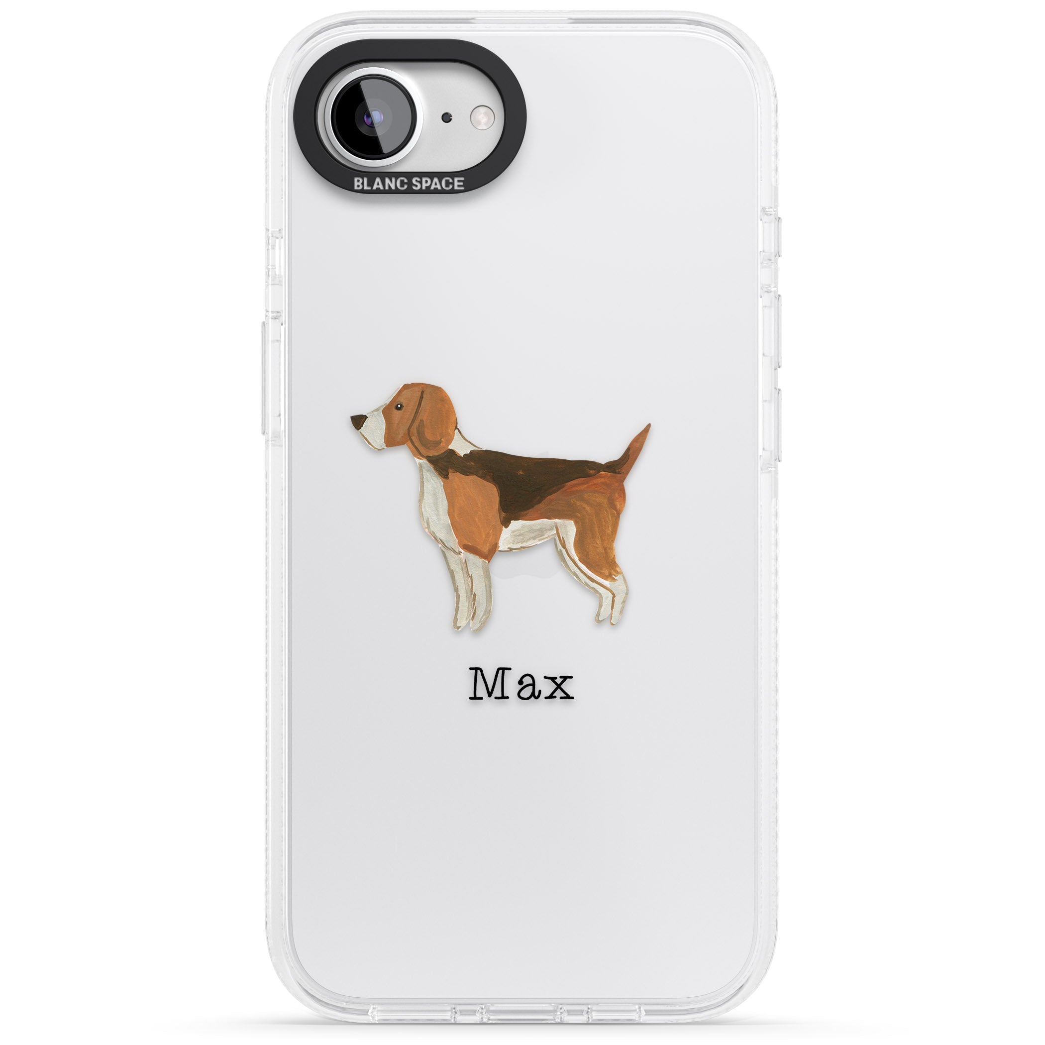 Personalised Hand Painted Beagle iPhone 16e Clear Case Impact Air - Blanc Space