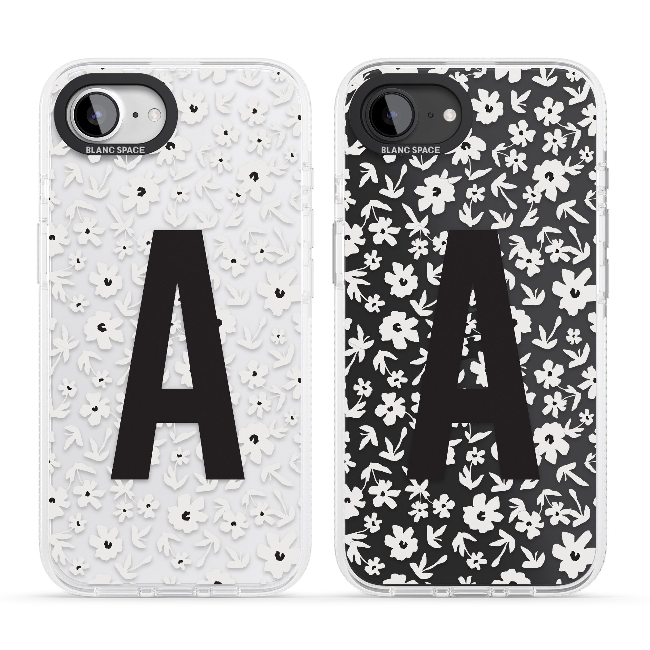 Personalised Floral Pattern Personalised iPhone 16e Clear Case Impact Air - Blanc Space