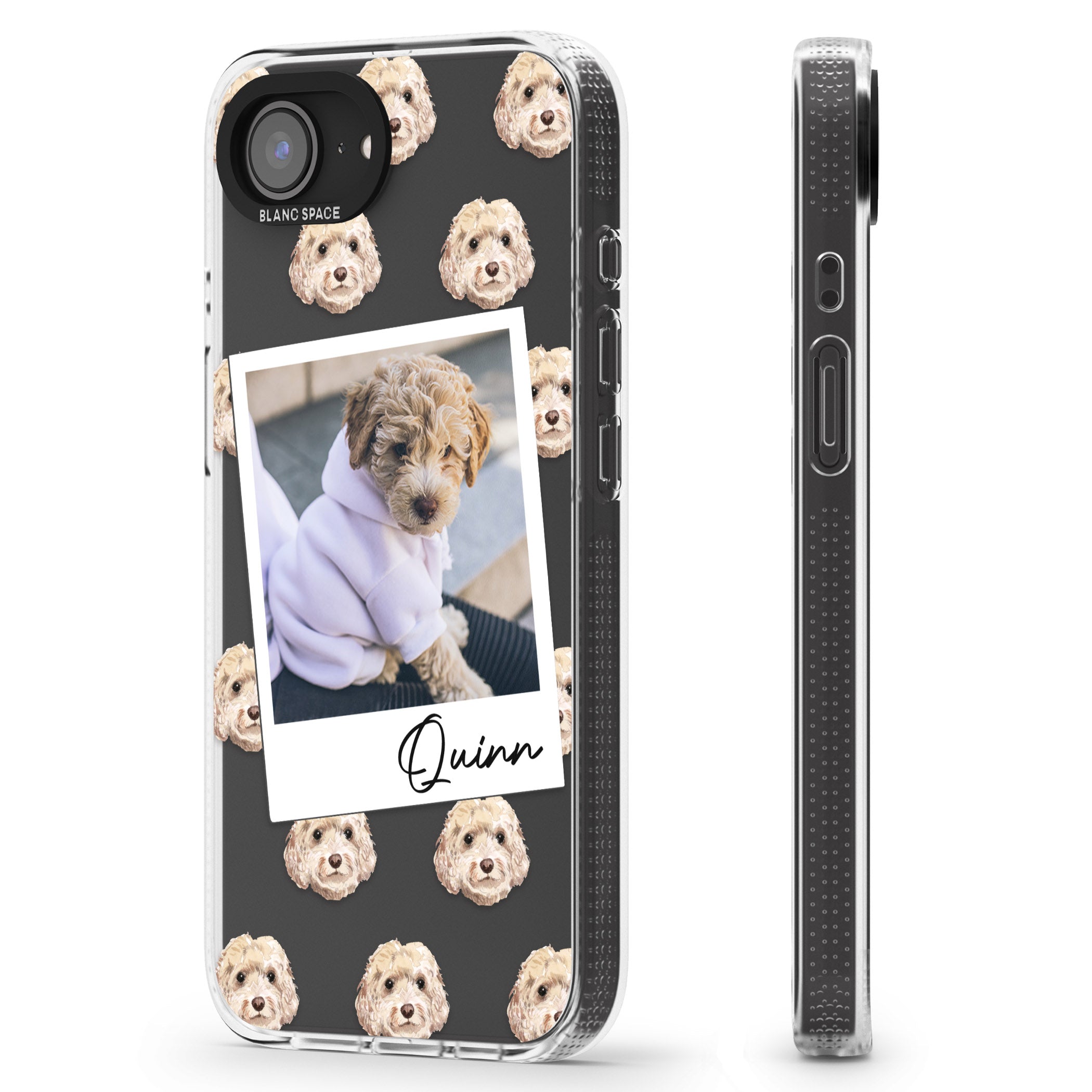 Personalised Cockapoo, Cream - Dog Photo iPhone 16e Clear Case Impact Air - Blanc Space
