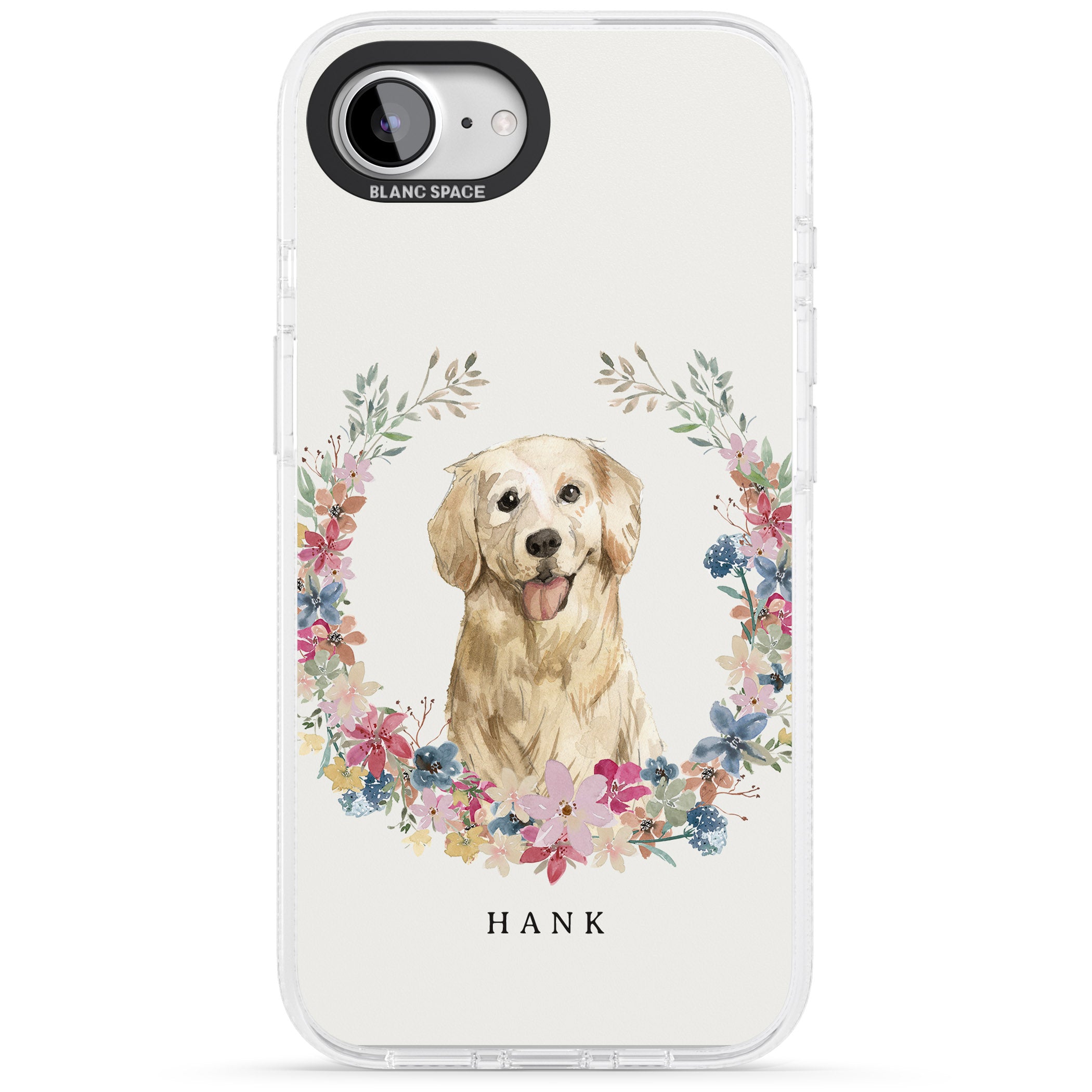Personalised Golden Retriever - Watercolour Dog Portrait iPhone 16e Clear Case Impact Air - Blanc Space