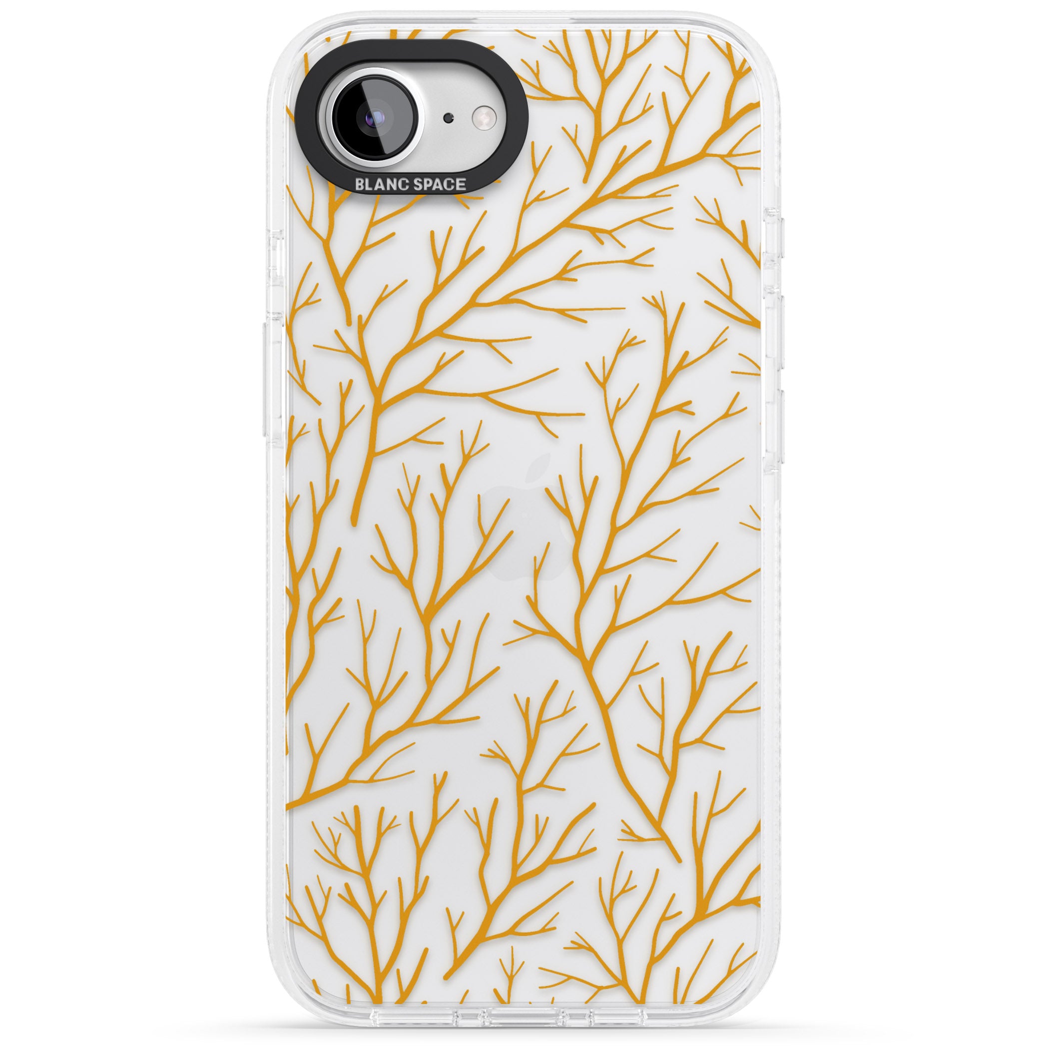 Personalised Bramble Branches Pattern iPhone 16e Clear Case Impact Air - Blanc Space