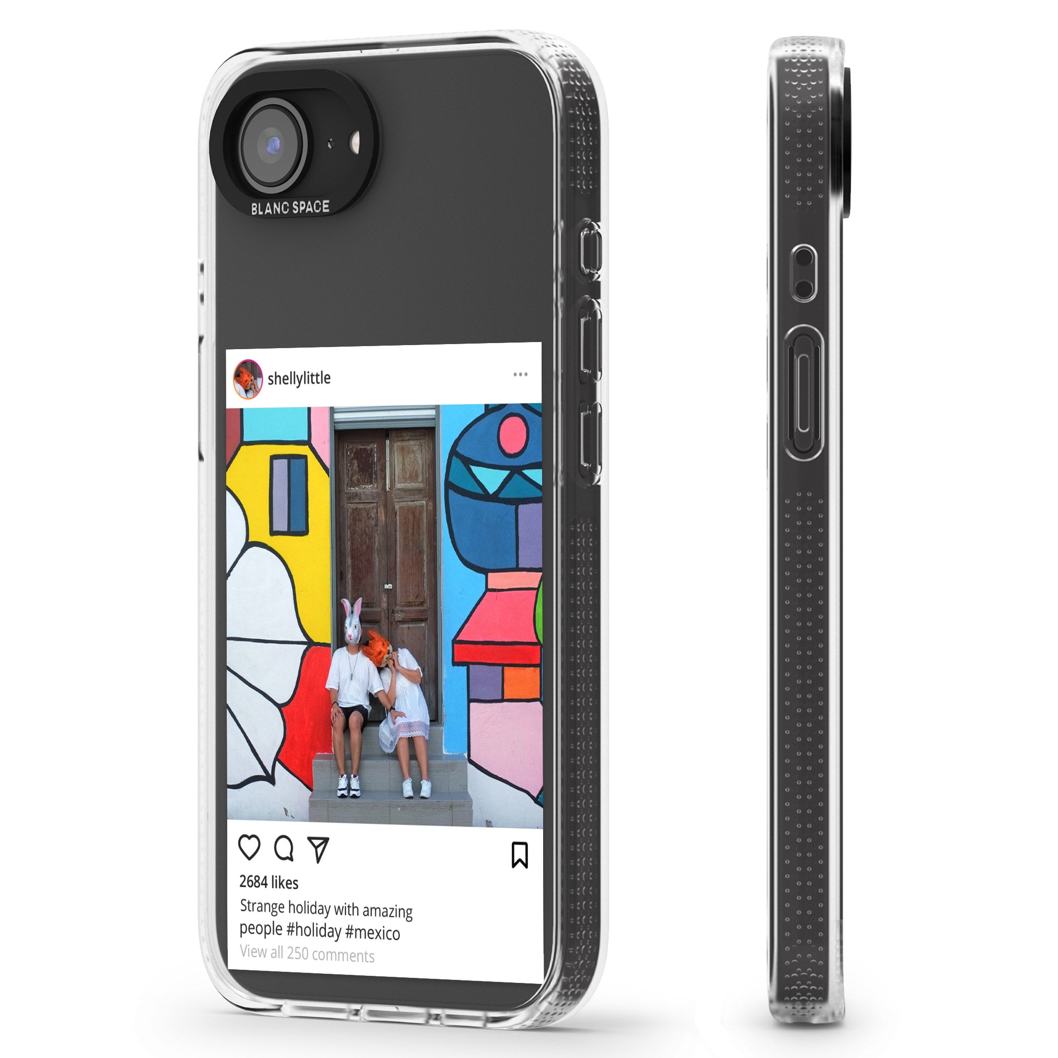 Personalised Instagram iPhone 16e Clear Case Impact Air - Blanc Space