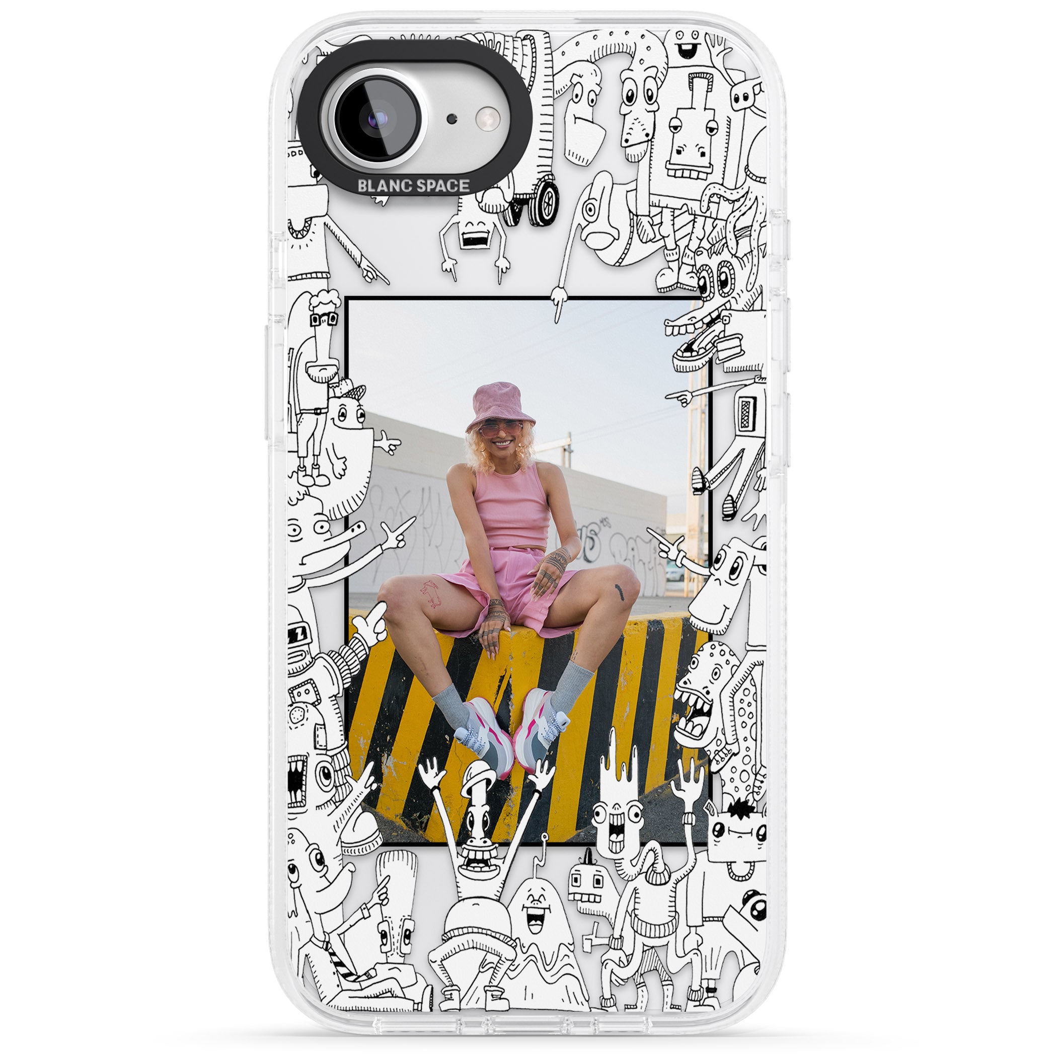 Personalised Look At This Photo Case iPhone 16e Clear Case Impact Air - Blanc Space