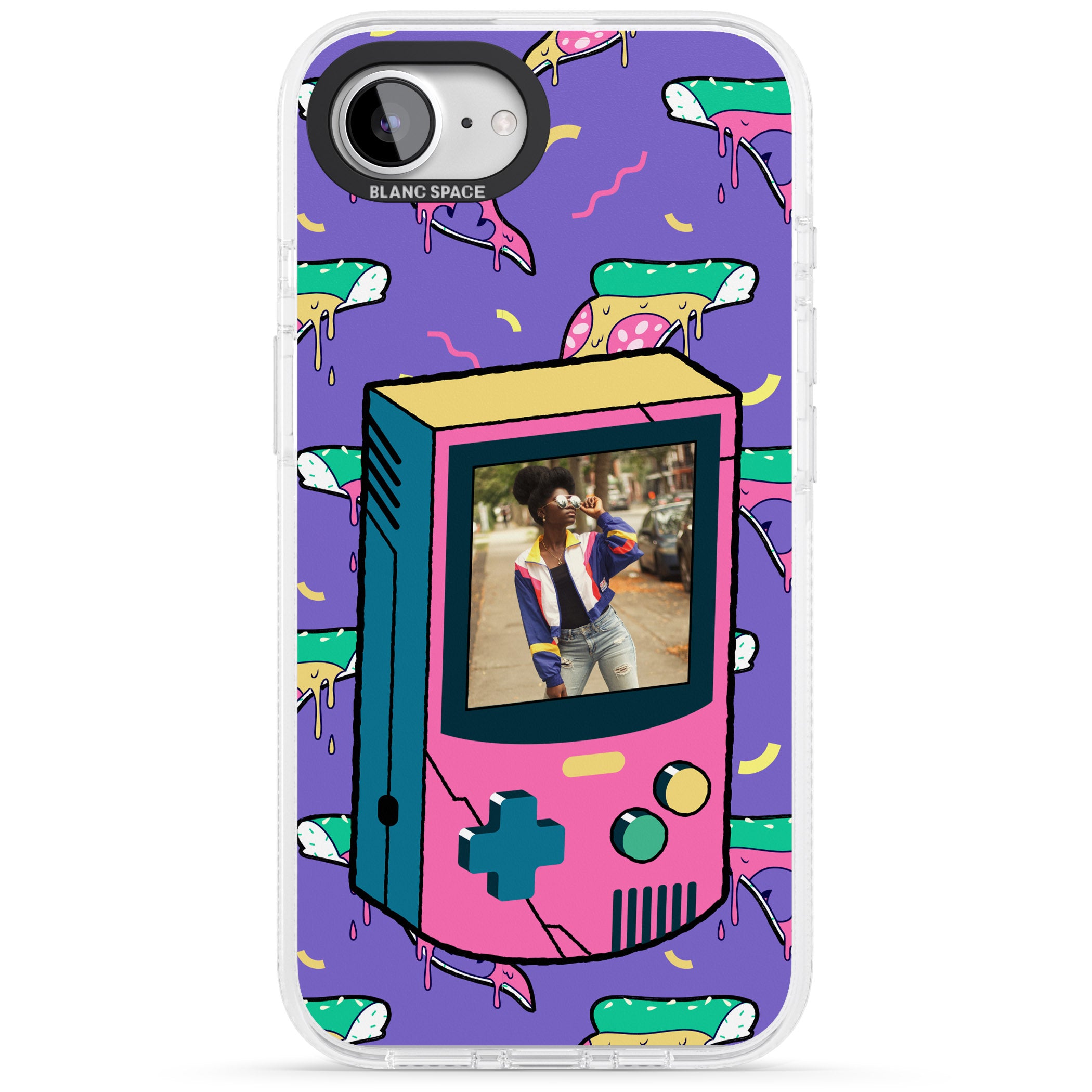Personalised Retro Game Photo Case iPhone 16e Clear Case Impact Air - Blanc Space