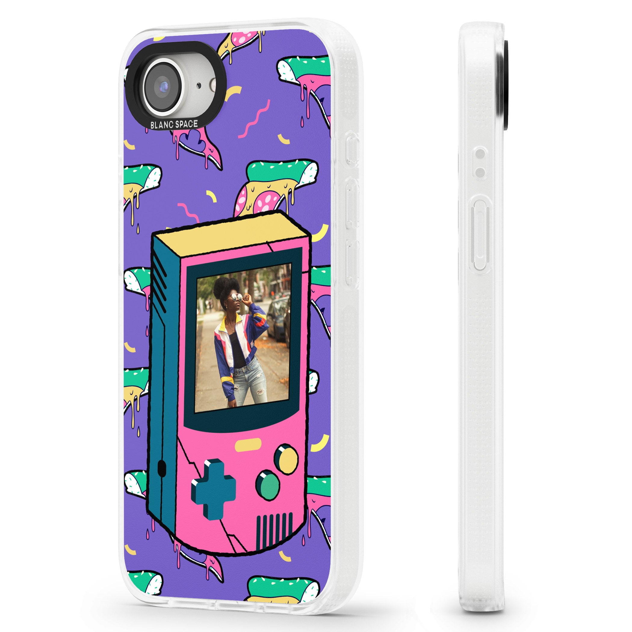 Personalised Retro Game Photo Case iPhone 16e Clear Case Impact Air - Blanc Space