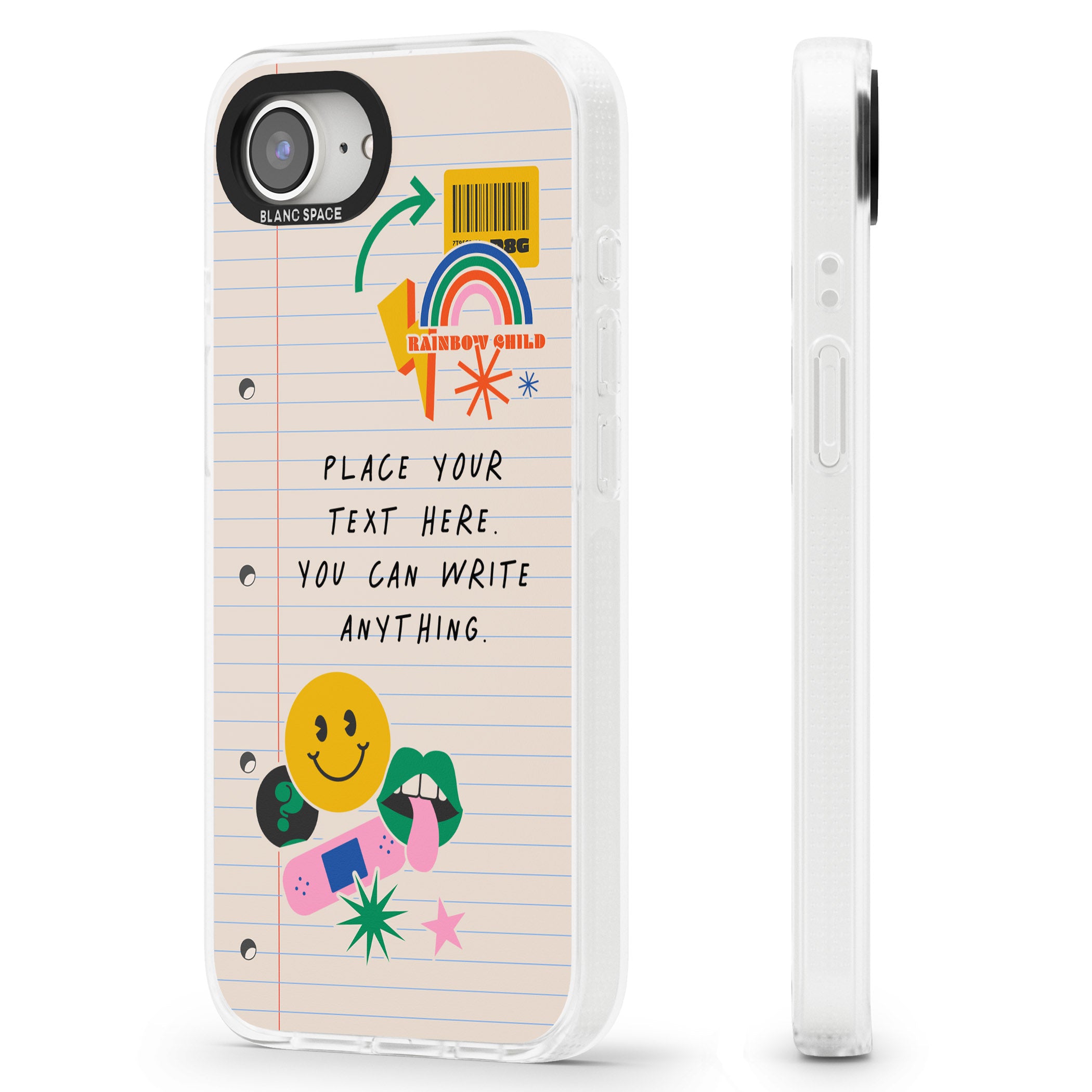 Personalised Nostalgia Sticker Mix #1 iPhone 16e Clear Case Impact Air - Blanc Space