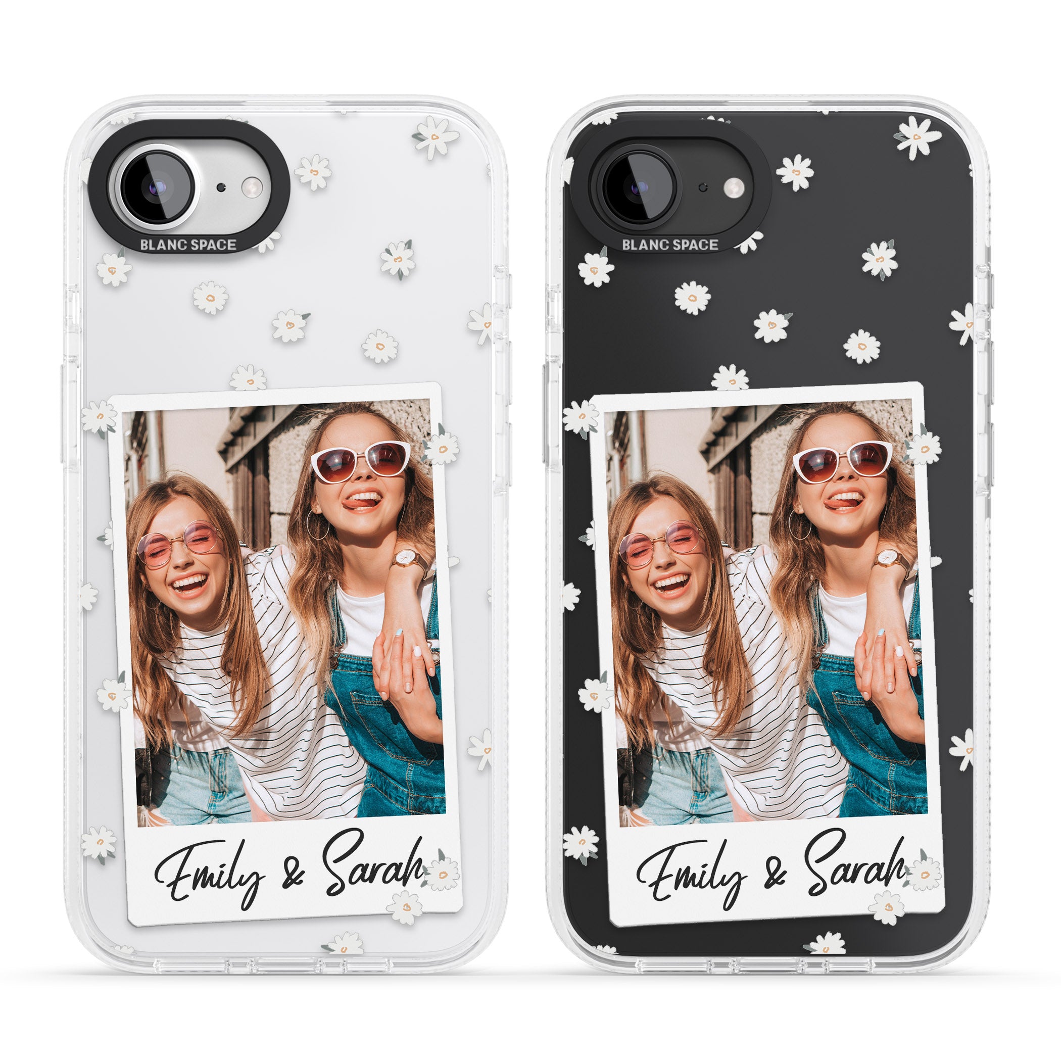 Personalised Daisy Instant Photo iPhone 16e Clear Case Impact Air - Blanc Space