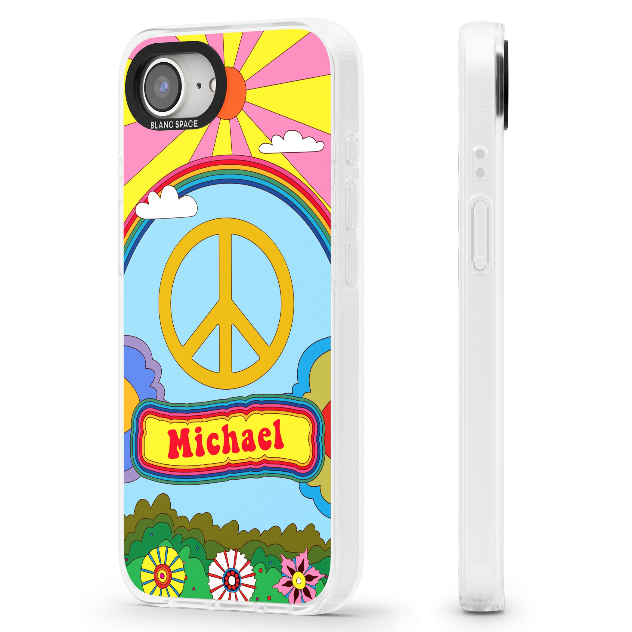 Personalised Happy Days iPhone 16e Clear Case Impact Air - Blanc Space