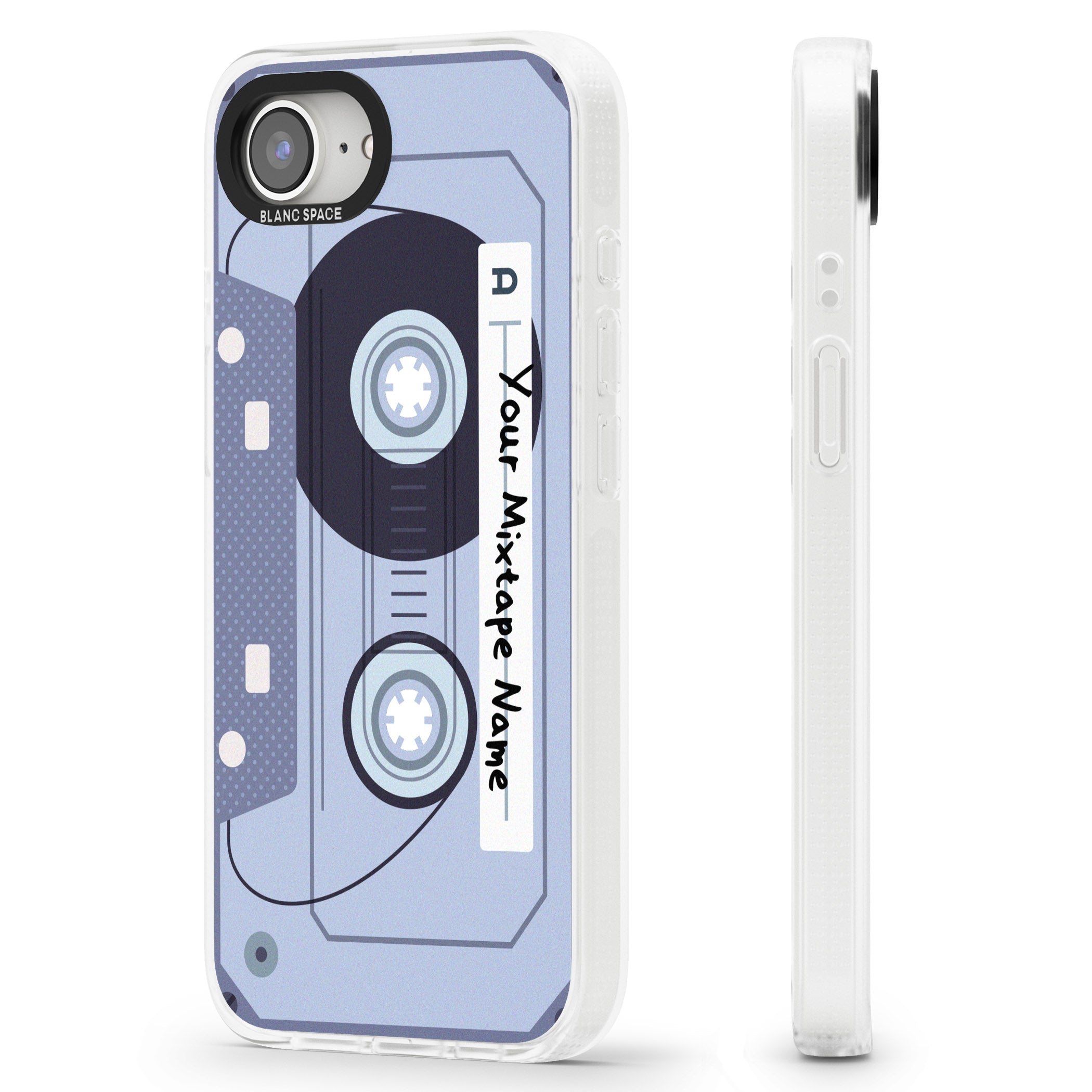 Personalised Industrial Mixtape iPhone 16e Clear Case Impact Air - Blanc Space