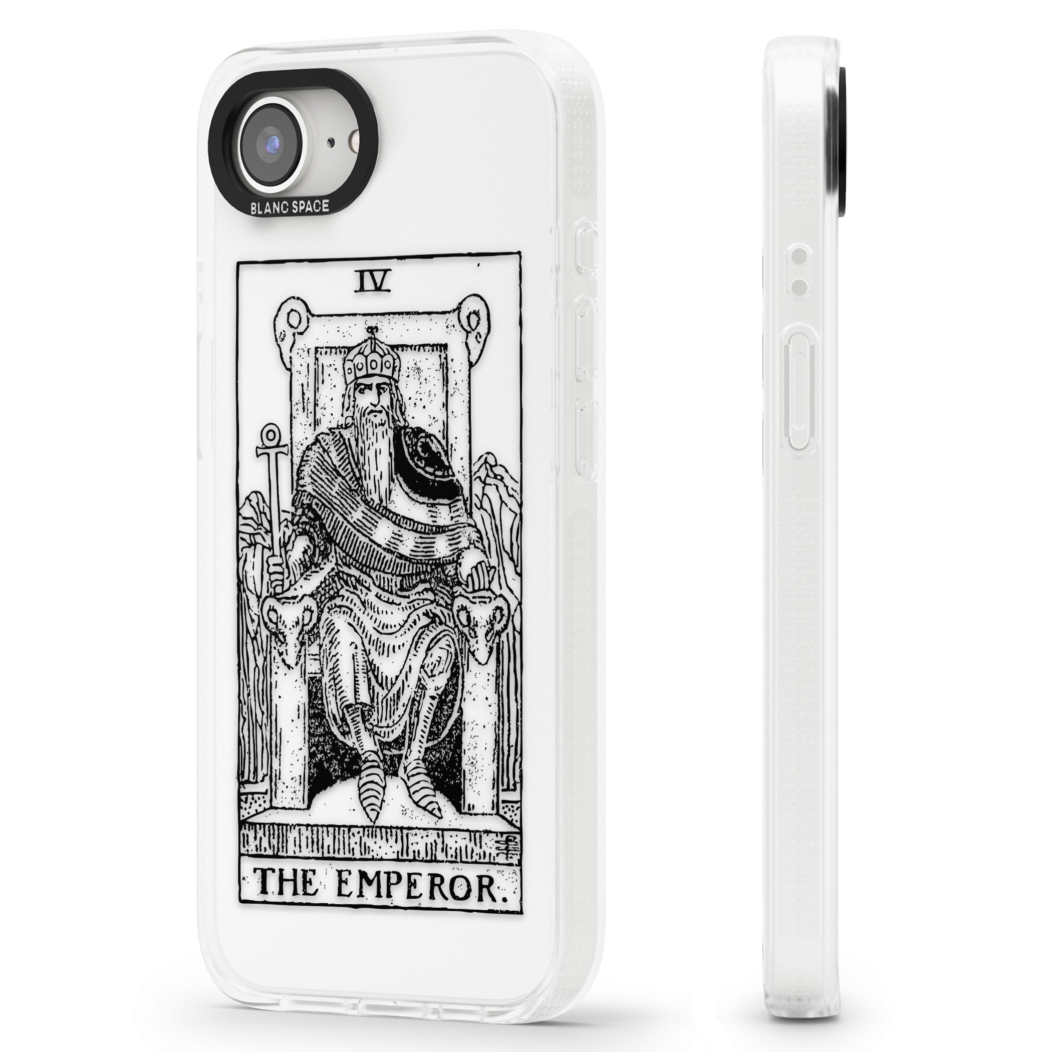 Personalised The Emperor Tarot Card - Transparent iPhone 16e Clear Case Impact Air - Blanc Space