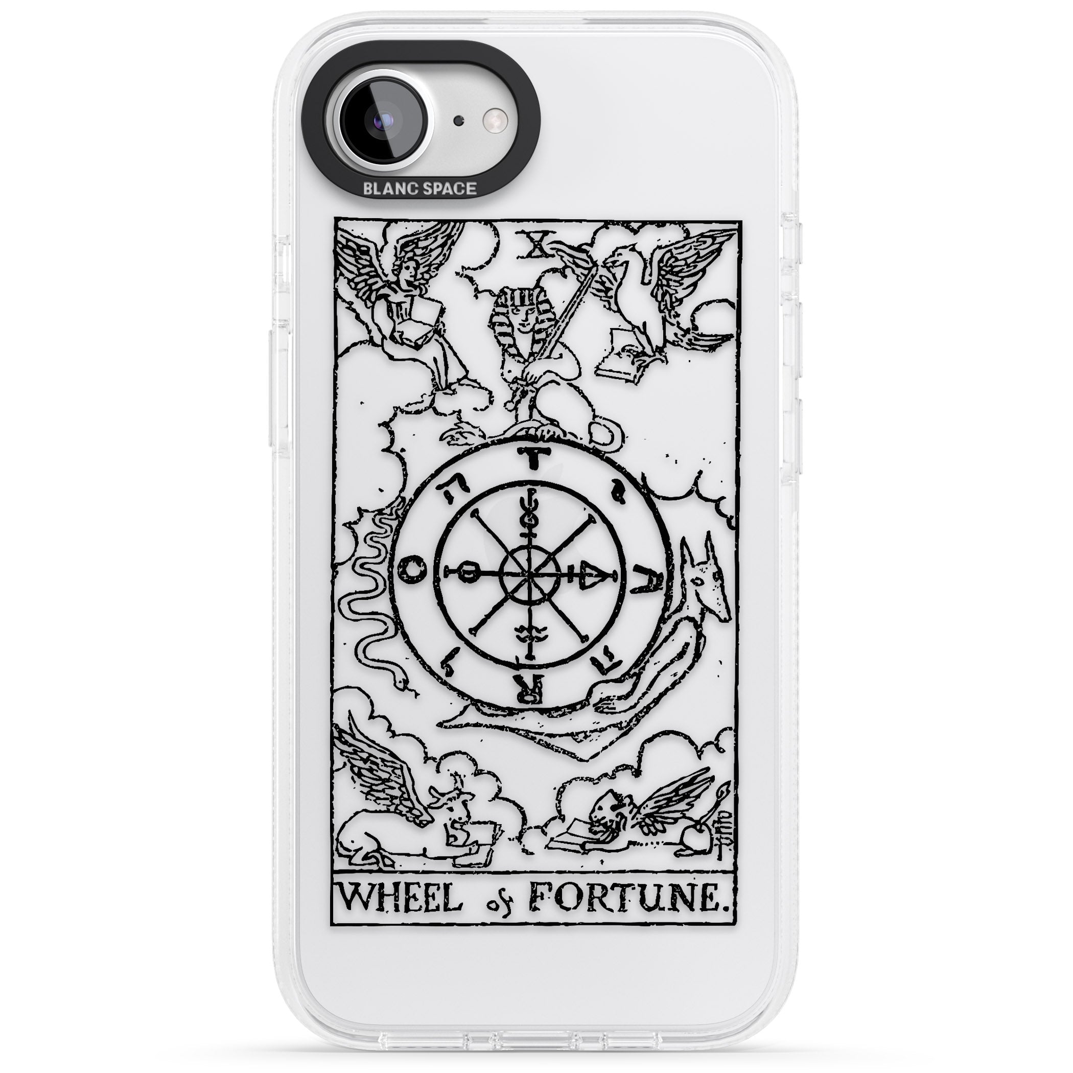 Personalised Wheel of Fortune Tarot Card - Transparent iPhone 16e Clear Case Impact Air - Blanc Space