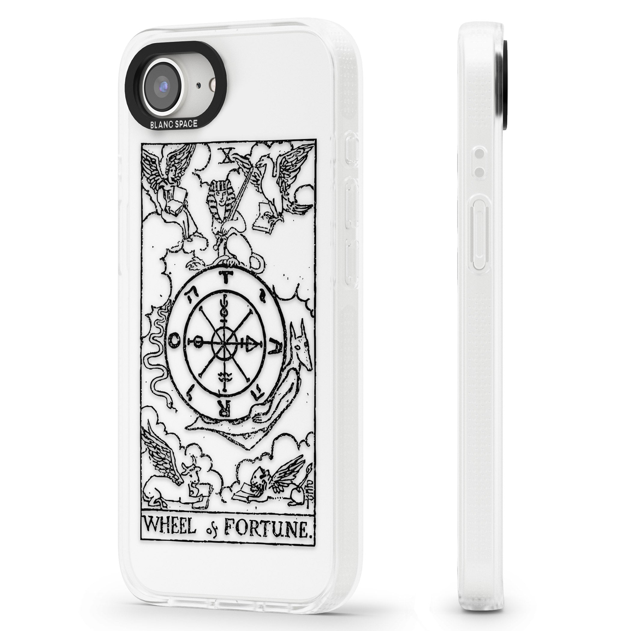 Personalised Wheel of Fortune Tarot Card - Transparent iPhone 16e Clear Case Impact Air - Blanc Space
