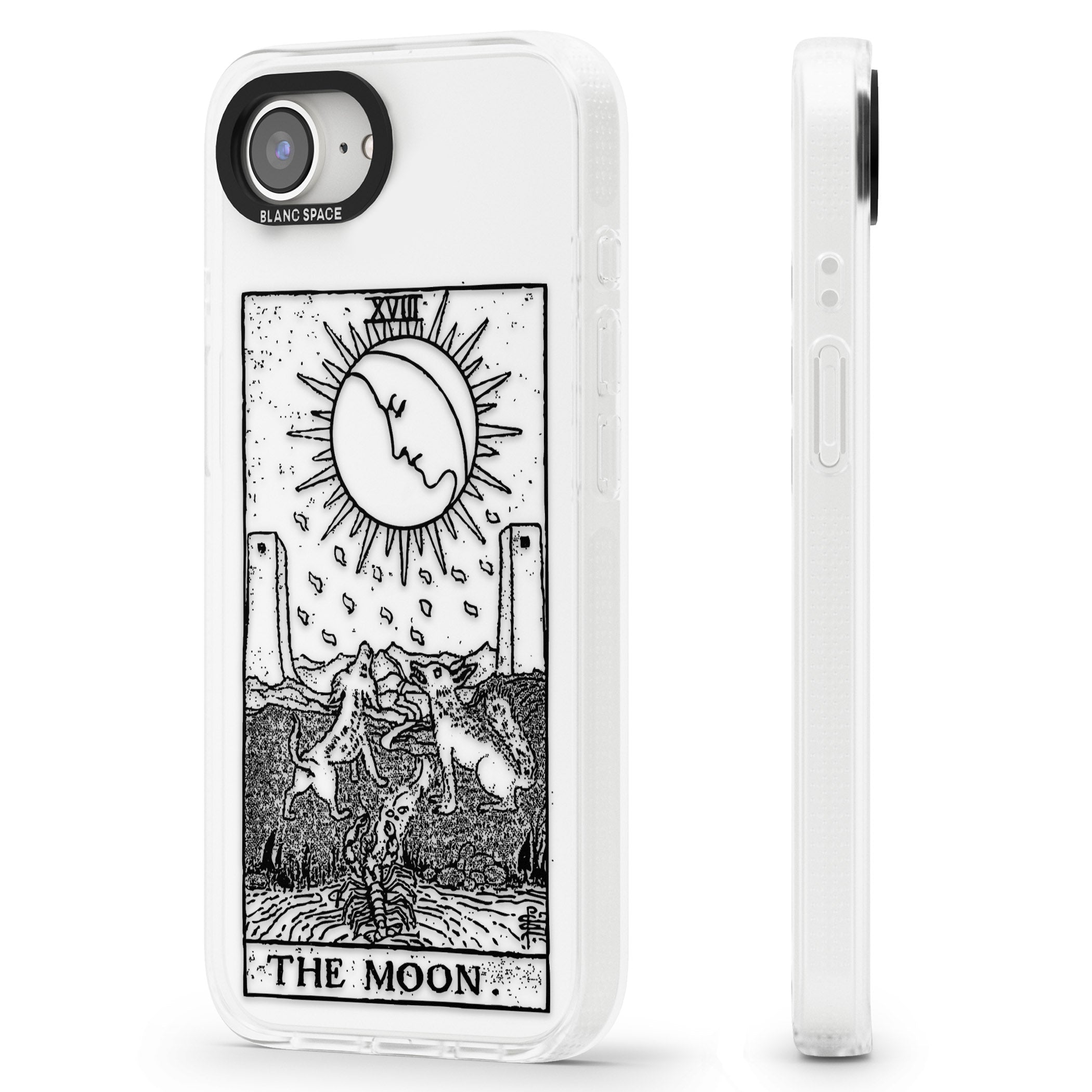Personalised The Moon Tarot Card - Transparent iPhone 16e Clear Case Impact Air - Blanc Space