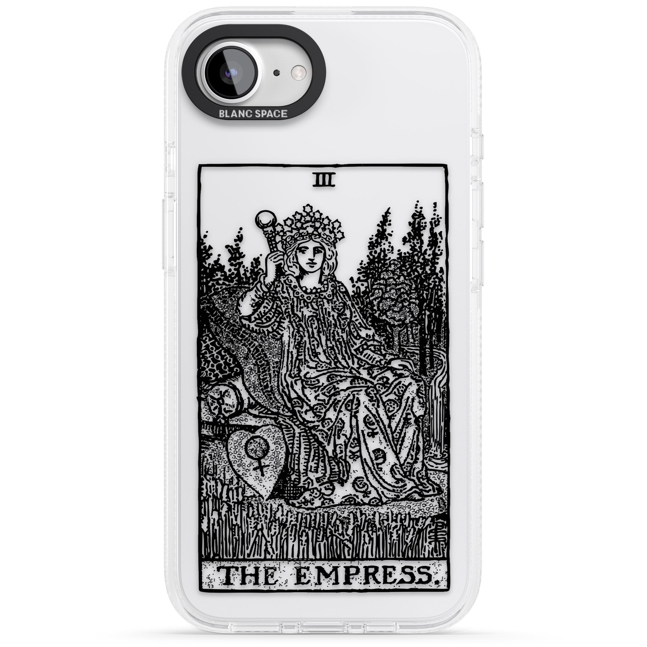 Personalised The Empress Tarot Card - Transparent iPhone 16e Clear Case Impact Air - Blanc Space
