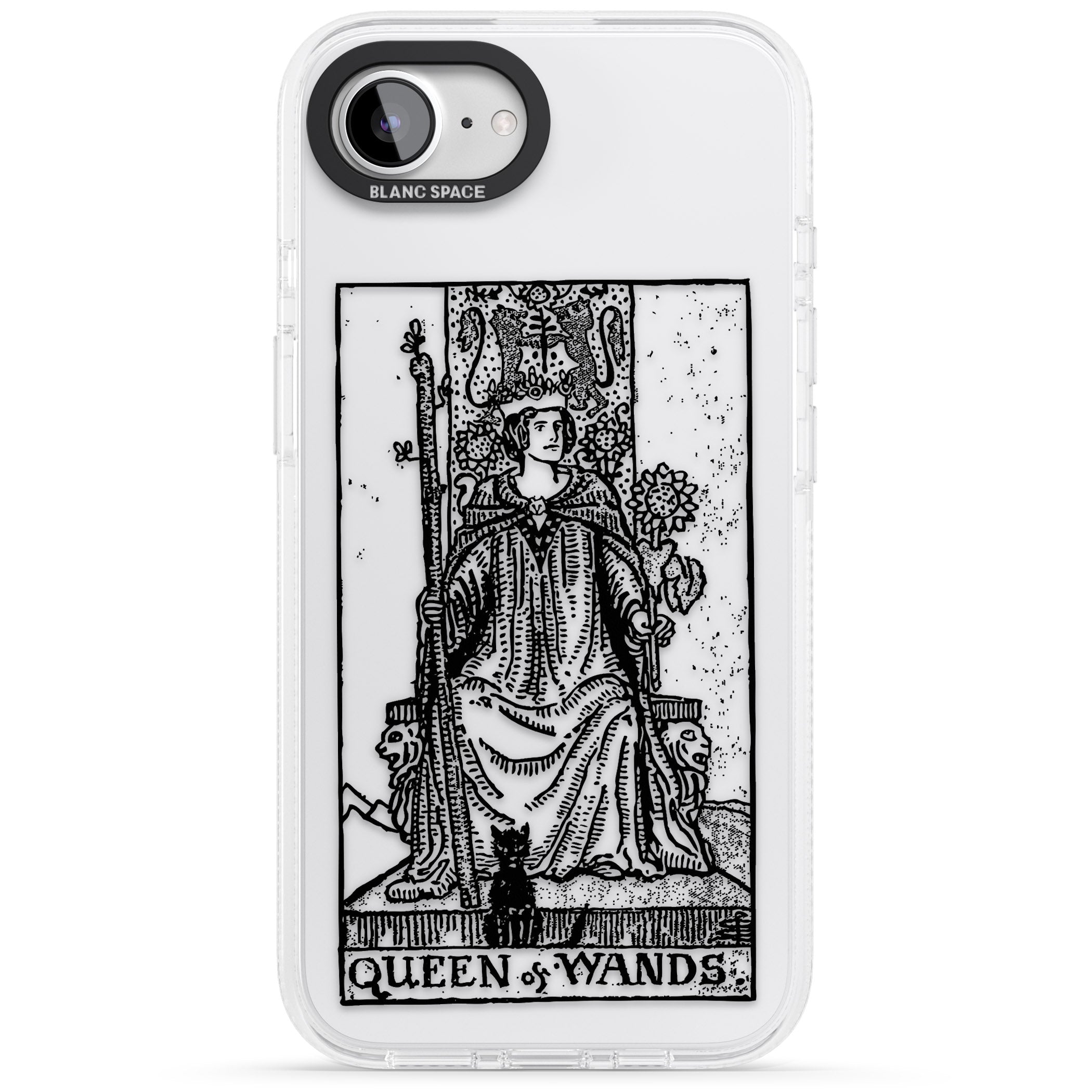 Personalised Queen of Wands Tarot Card - Transparent iPhone 16e Clear Case Impact Air - Blanc Space