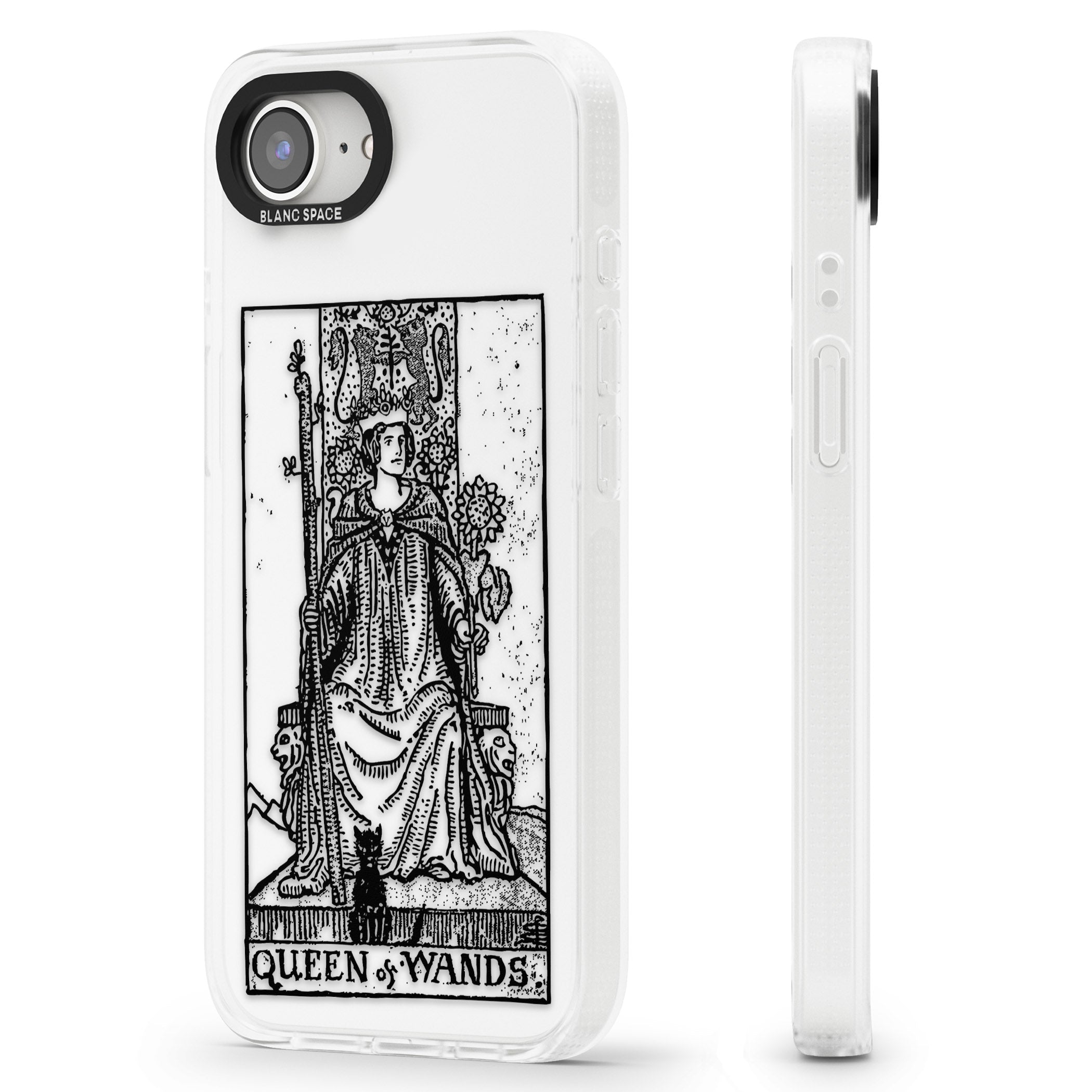 Personalised Queen of Wands Tarot Card - Transparent iPhone 16e Clear Case Impact Air - Blanc Space